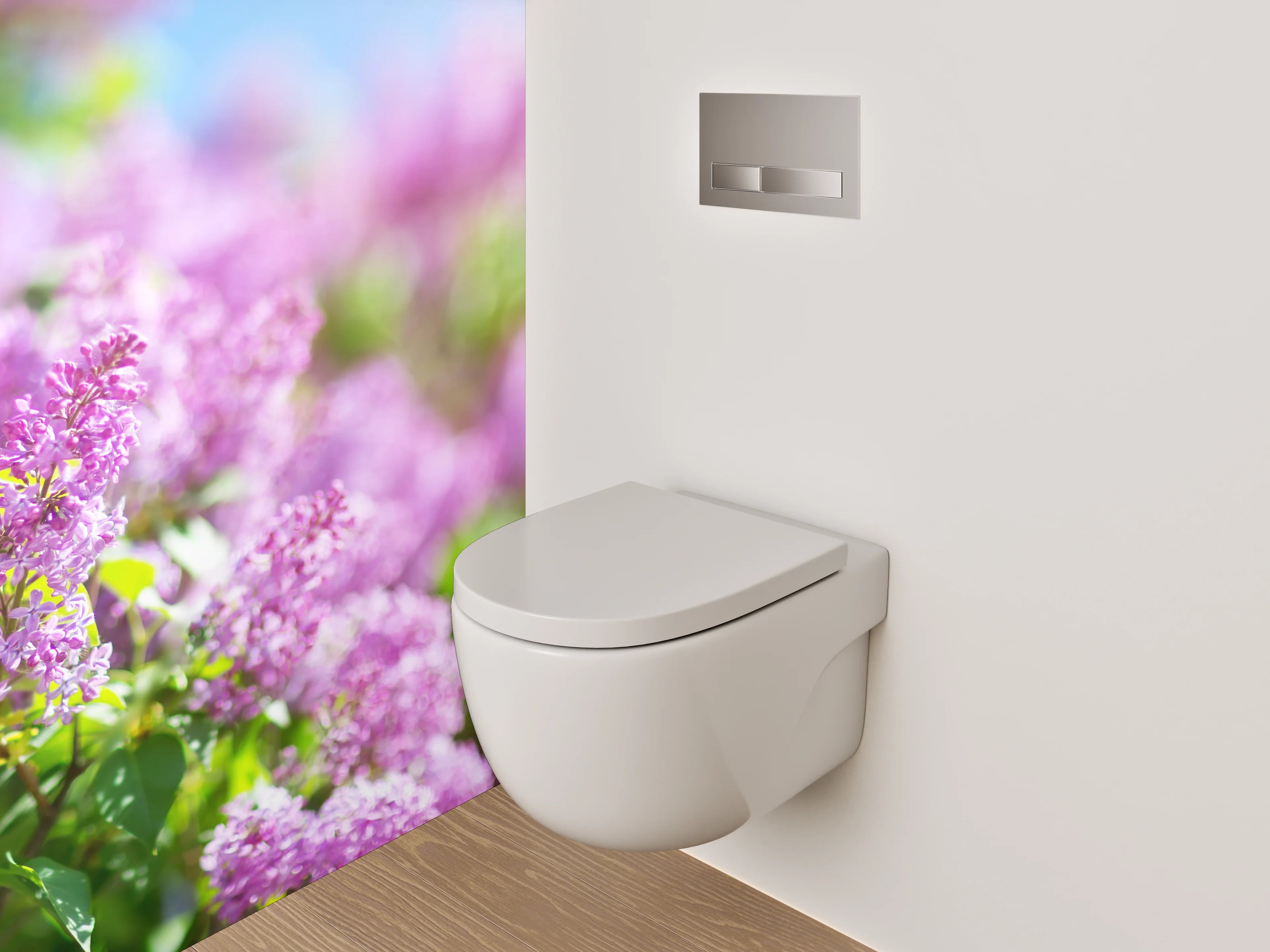 WC-Rückwand - Fliederblüte im Sonnenschein