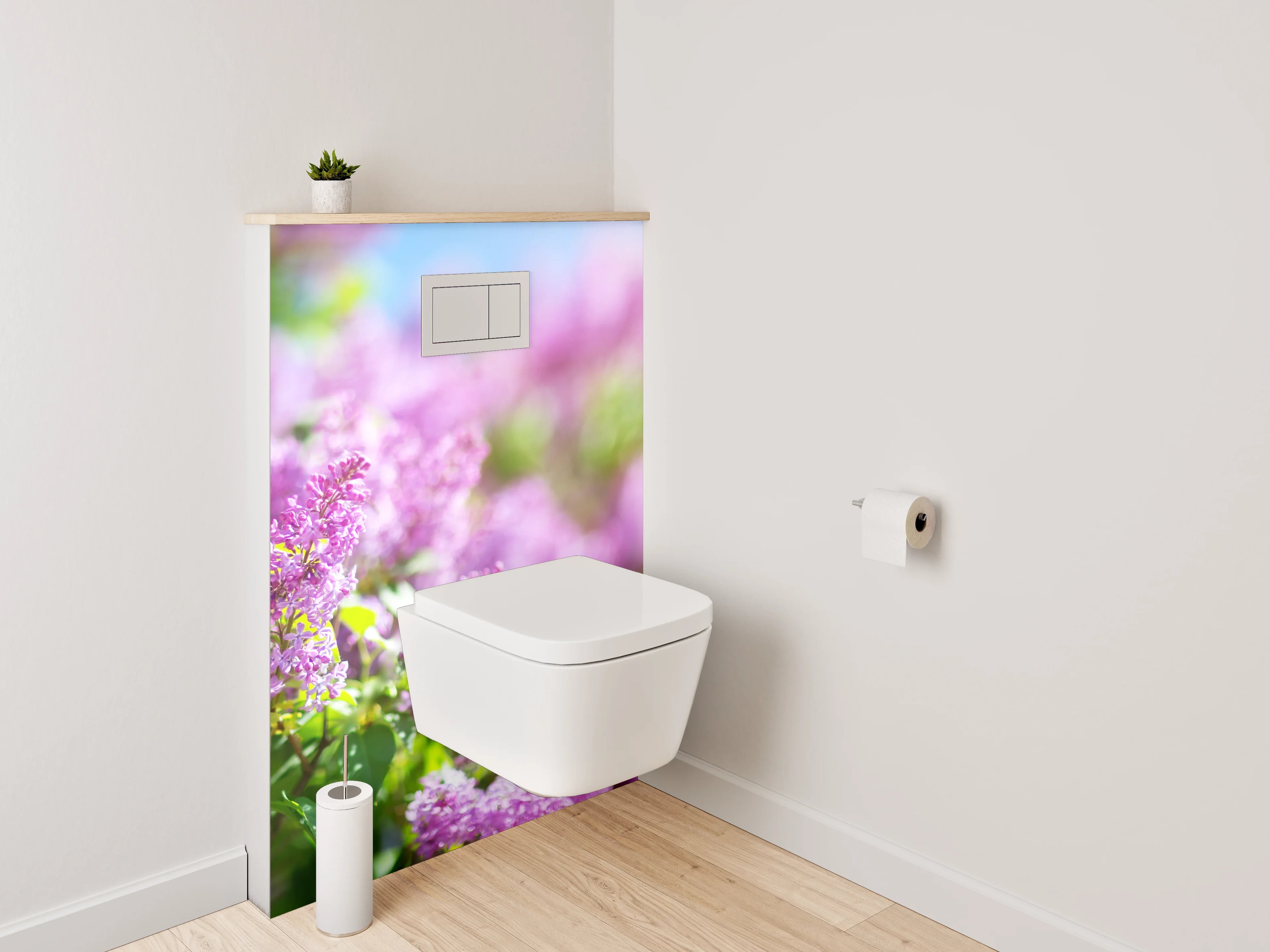 WC-Rückwand - Fliederblüte im Sonnenschein