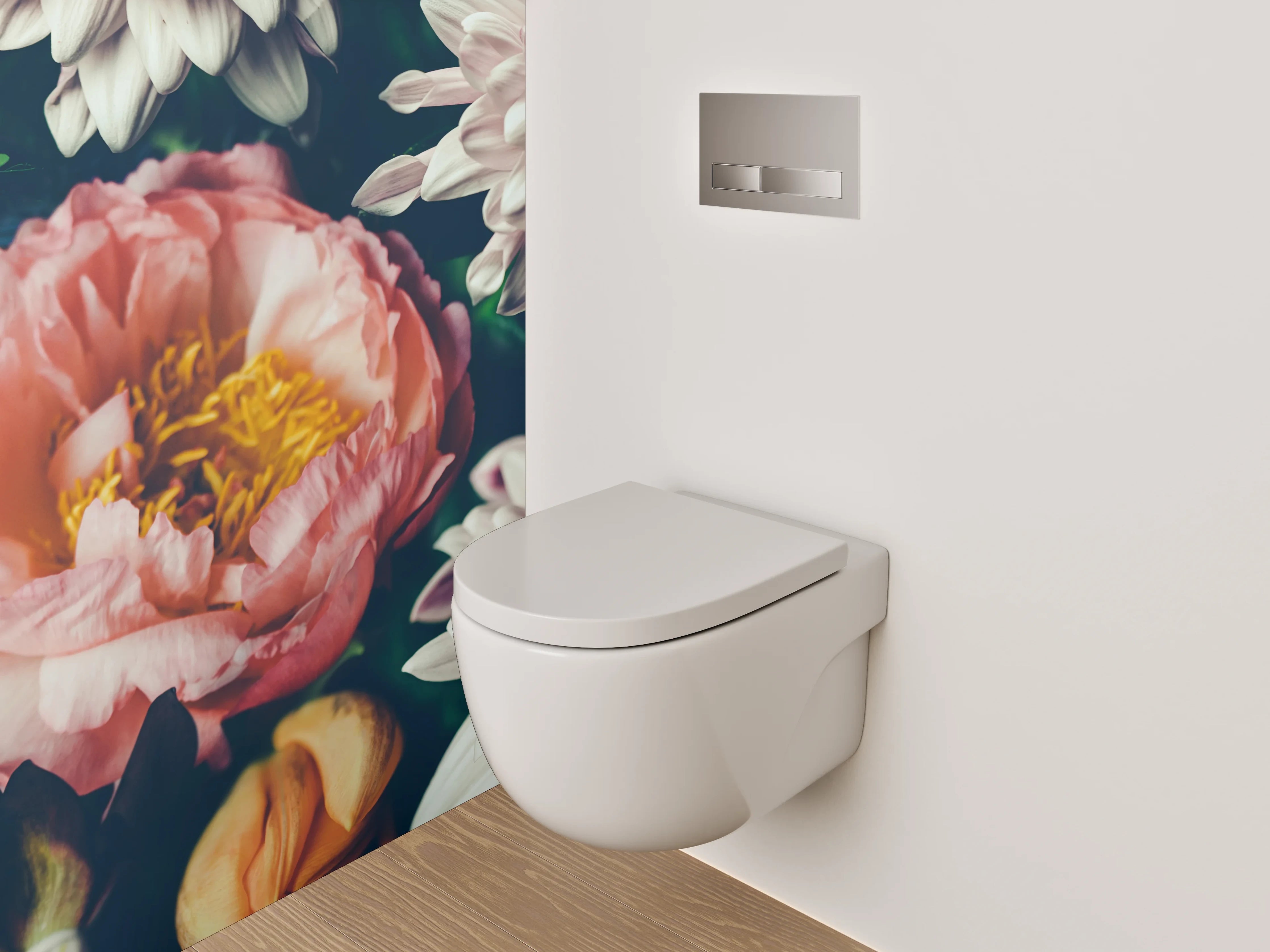 WC-Rückwand - Florale Blütenpracht Aquarell