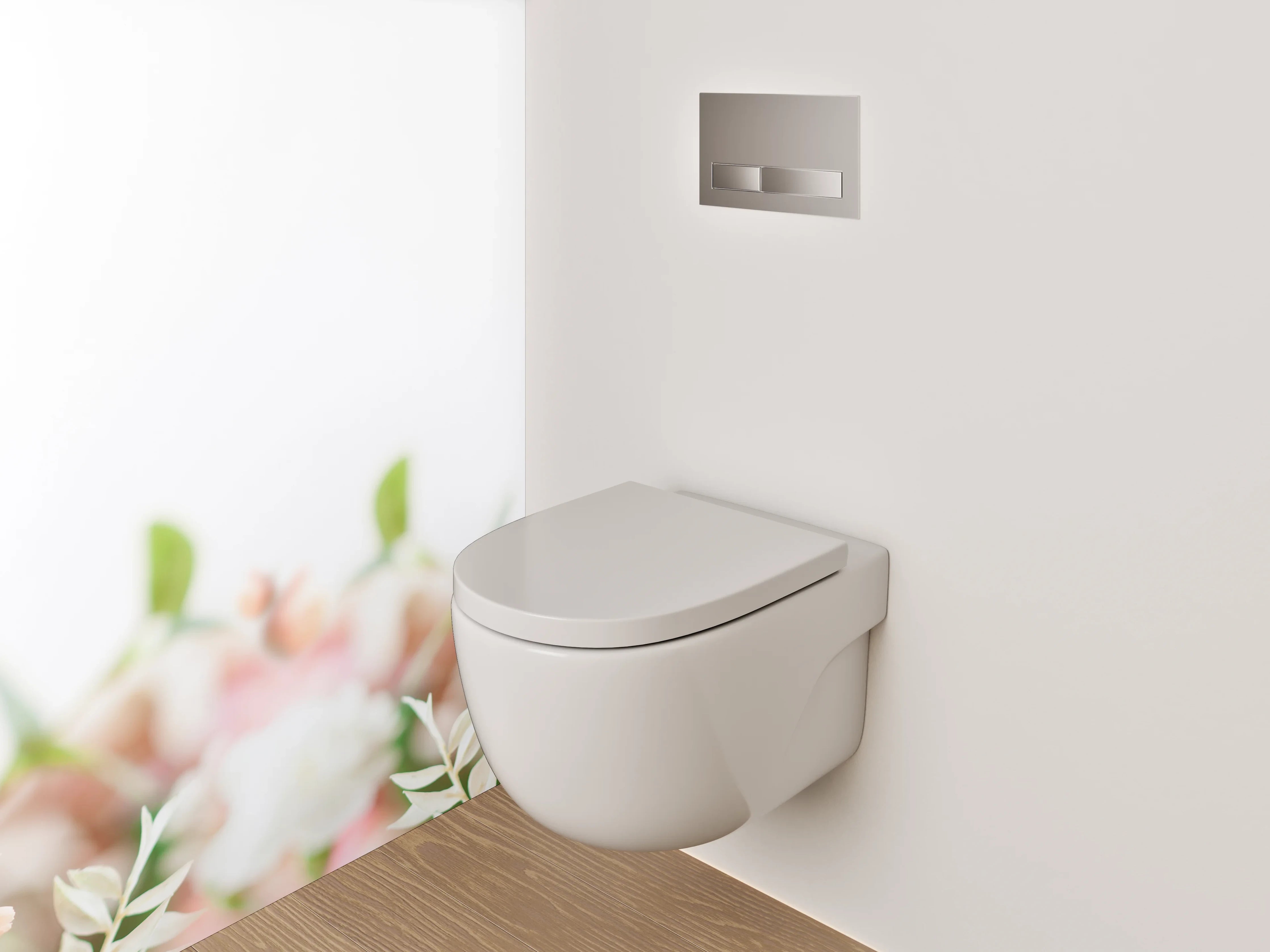 WC-Rückwand - Florale Eleganz in Pastell