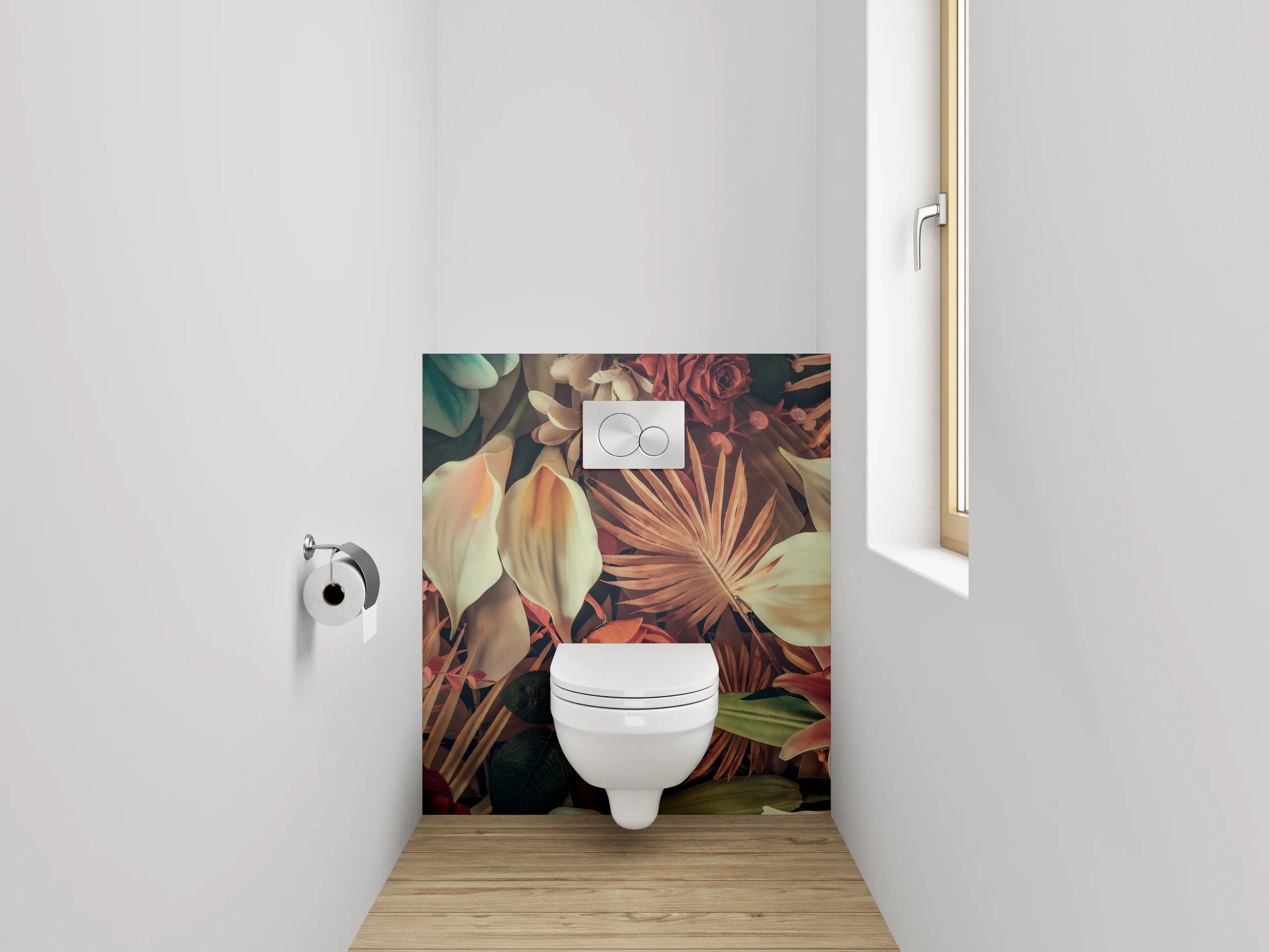 WC-Rückwand - Florale Vielfalt Vintage Blumenpracht