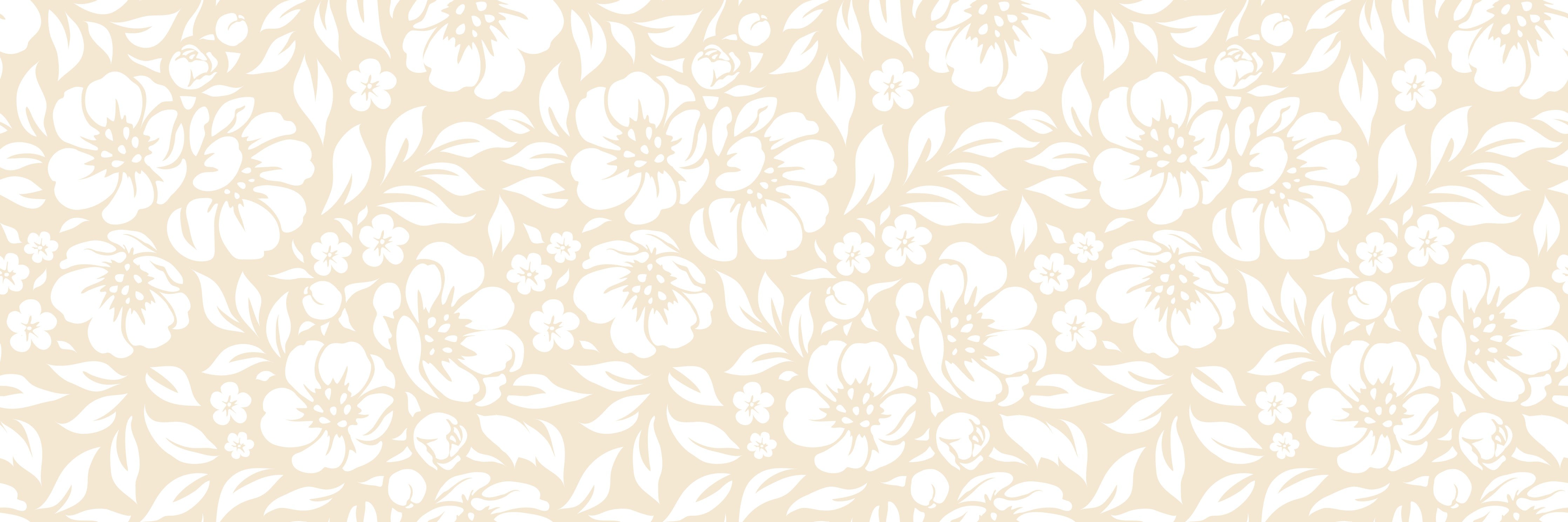 WC-Rückwand-Florales Blumenmuster in Beige-Weiß