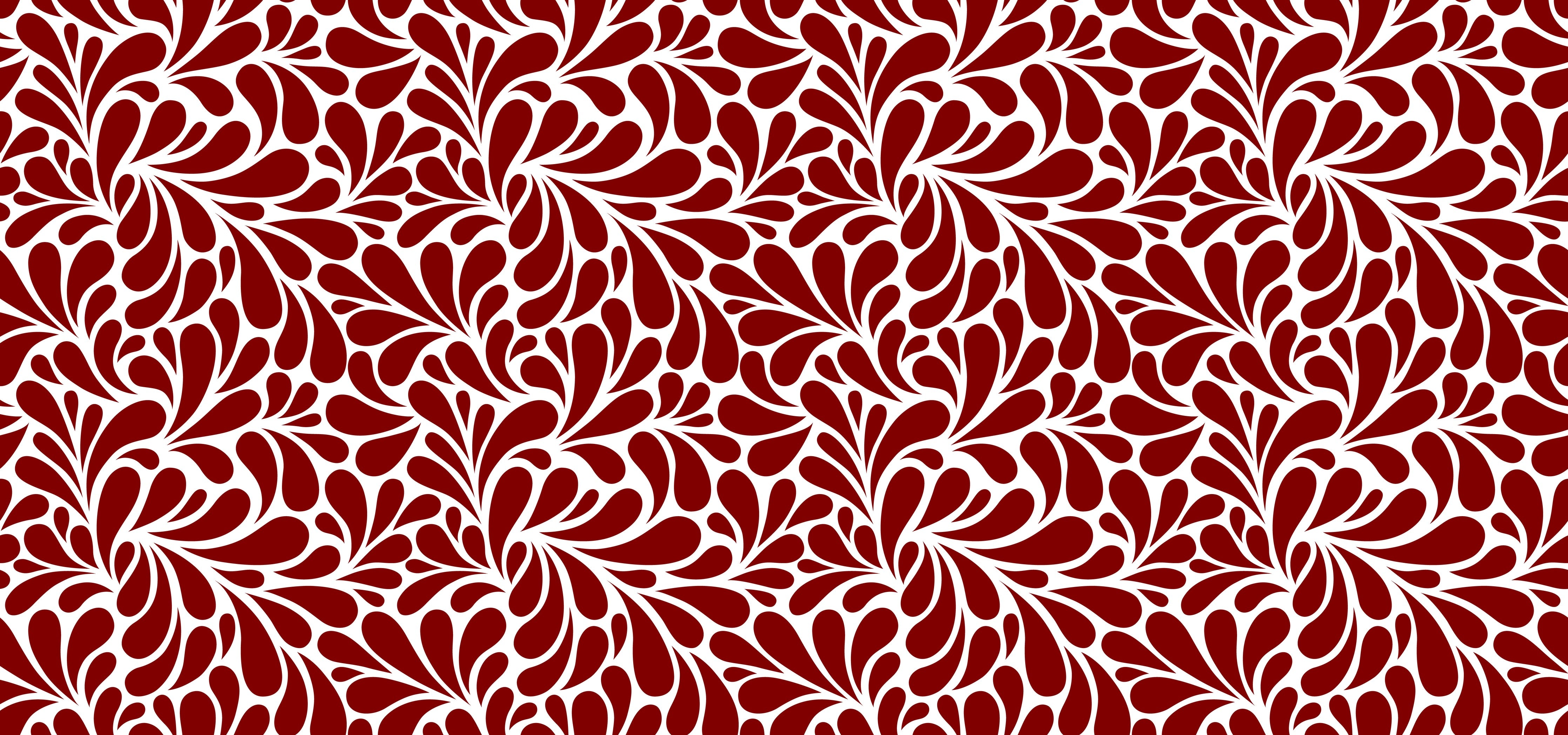 WC-Rückwand-Florales Ornamentmuster in Rot-Weiß