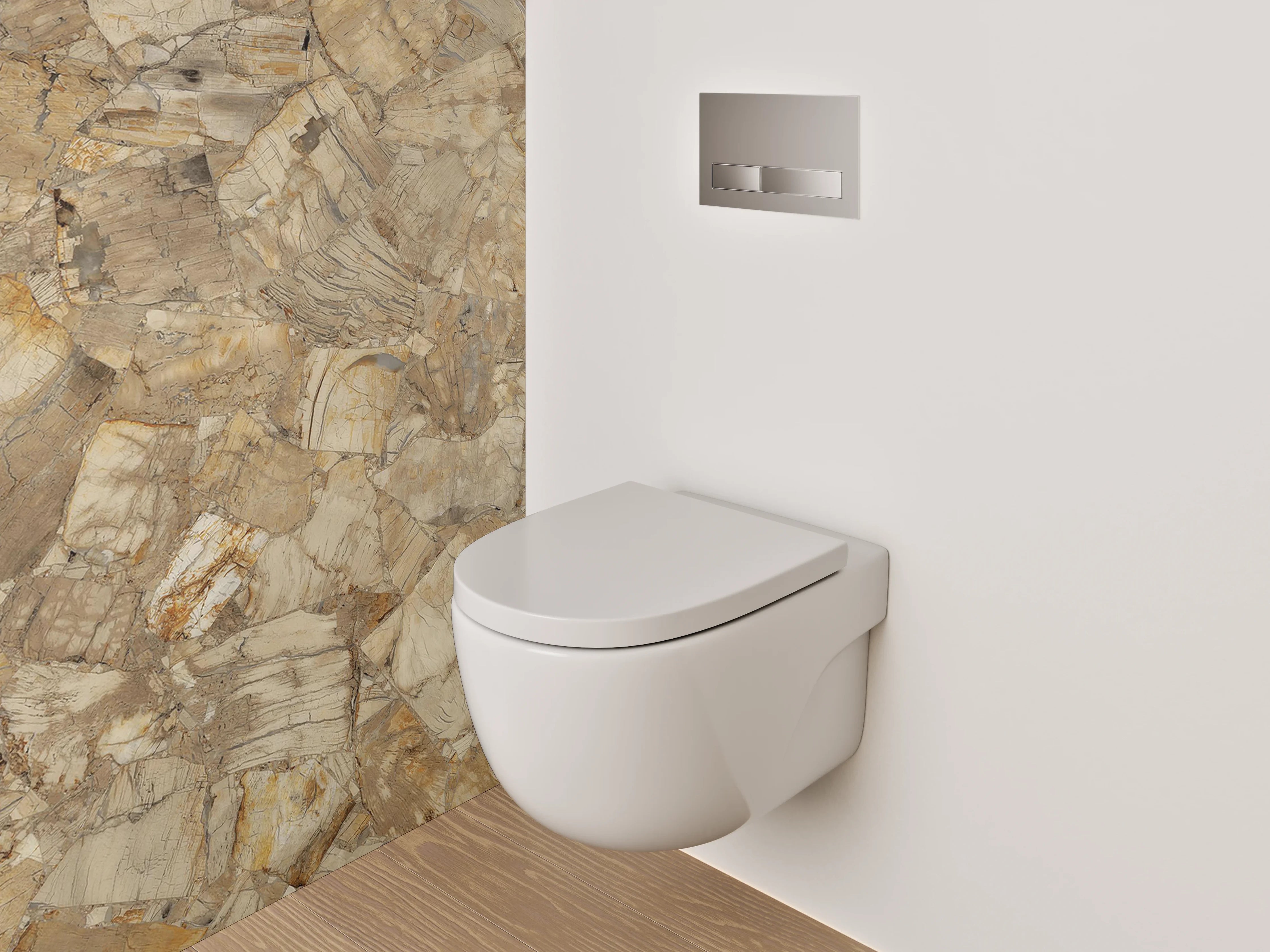 WC-Rückwand - Fossilstruktur Optik Beige Braun