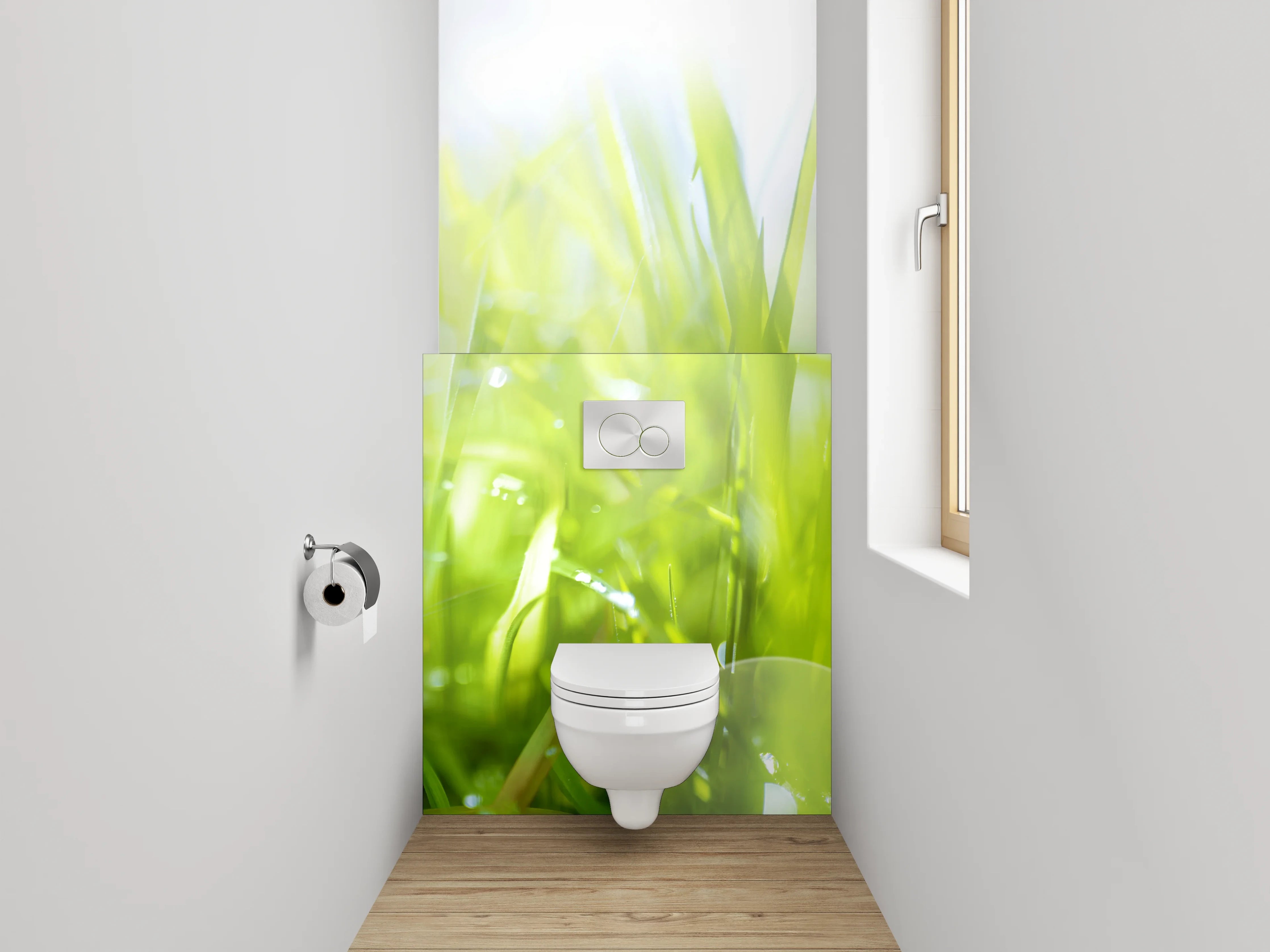 WC-Rückwand - Frühlingswiese mit Löwenzahn im Sonnenlicht