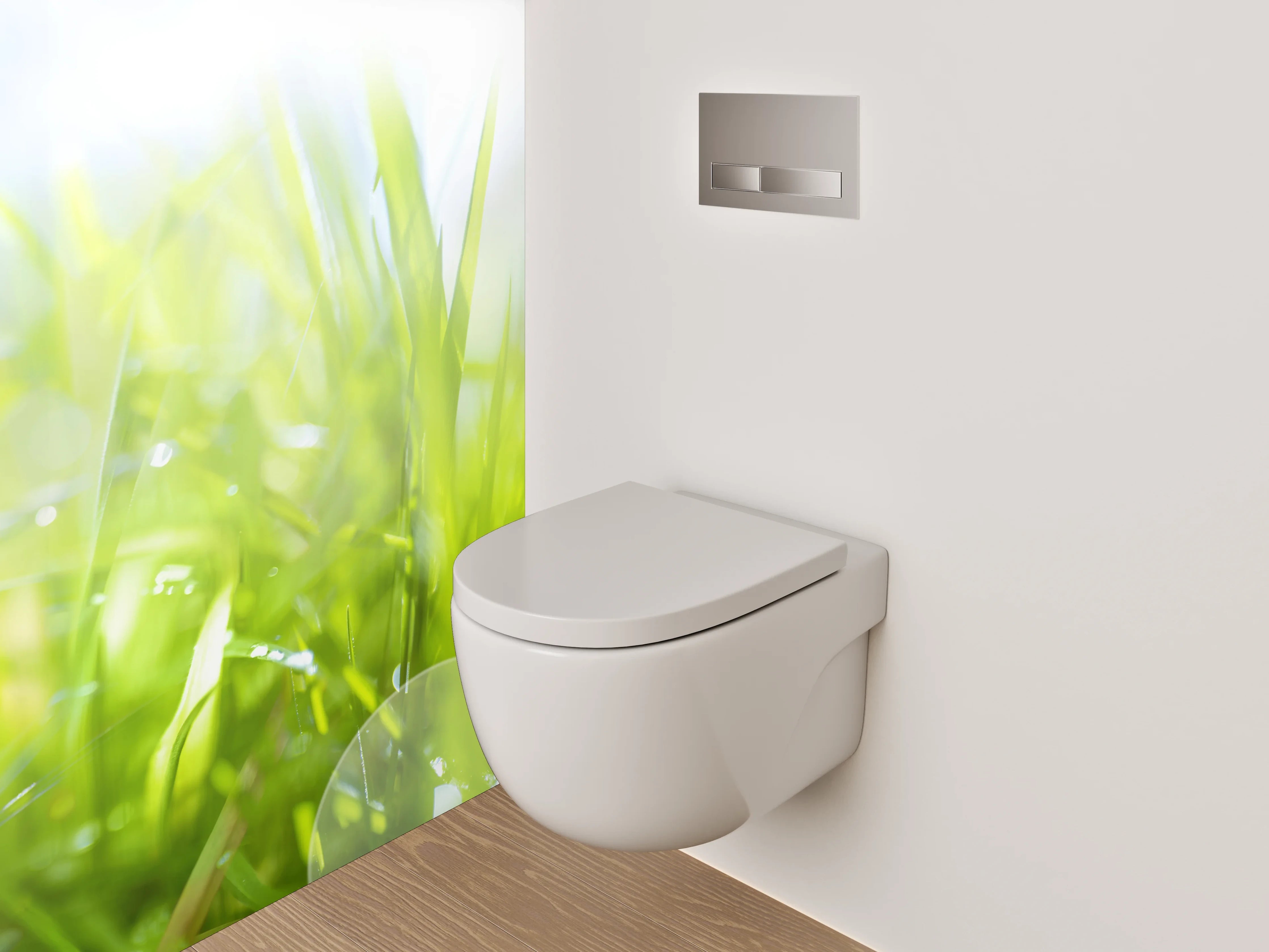 WC-Rückwand - Frühlingswiese mit Löwenzahn im Sonnenlicht