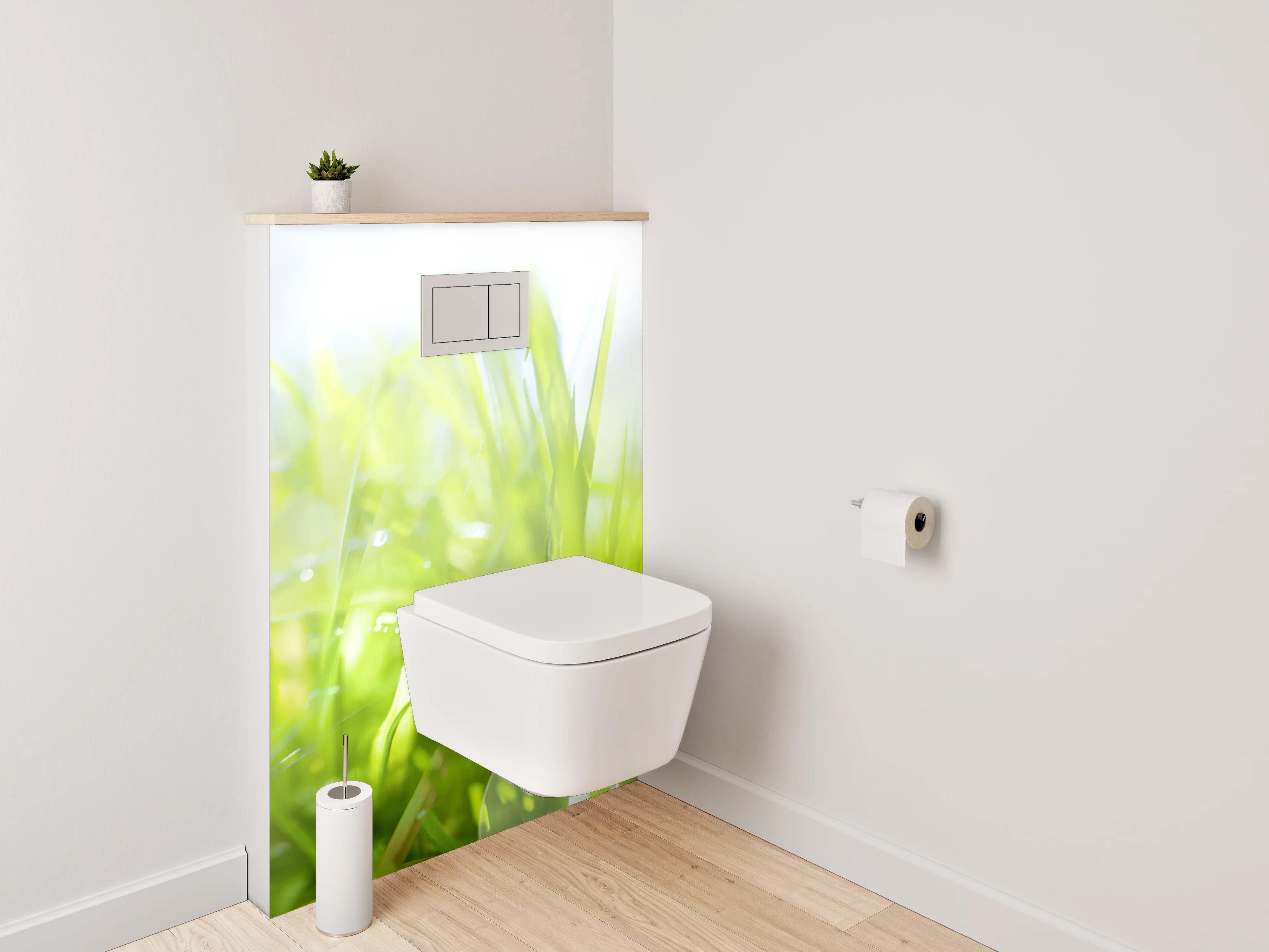 WC-Rückwand - Frühlingswiese mit Löwenzahn im Sonnenlicht