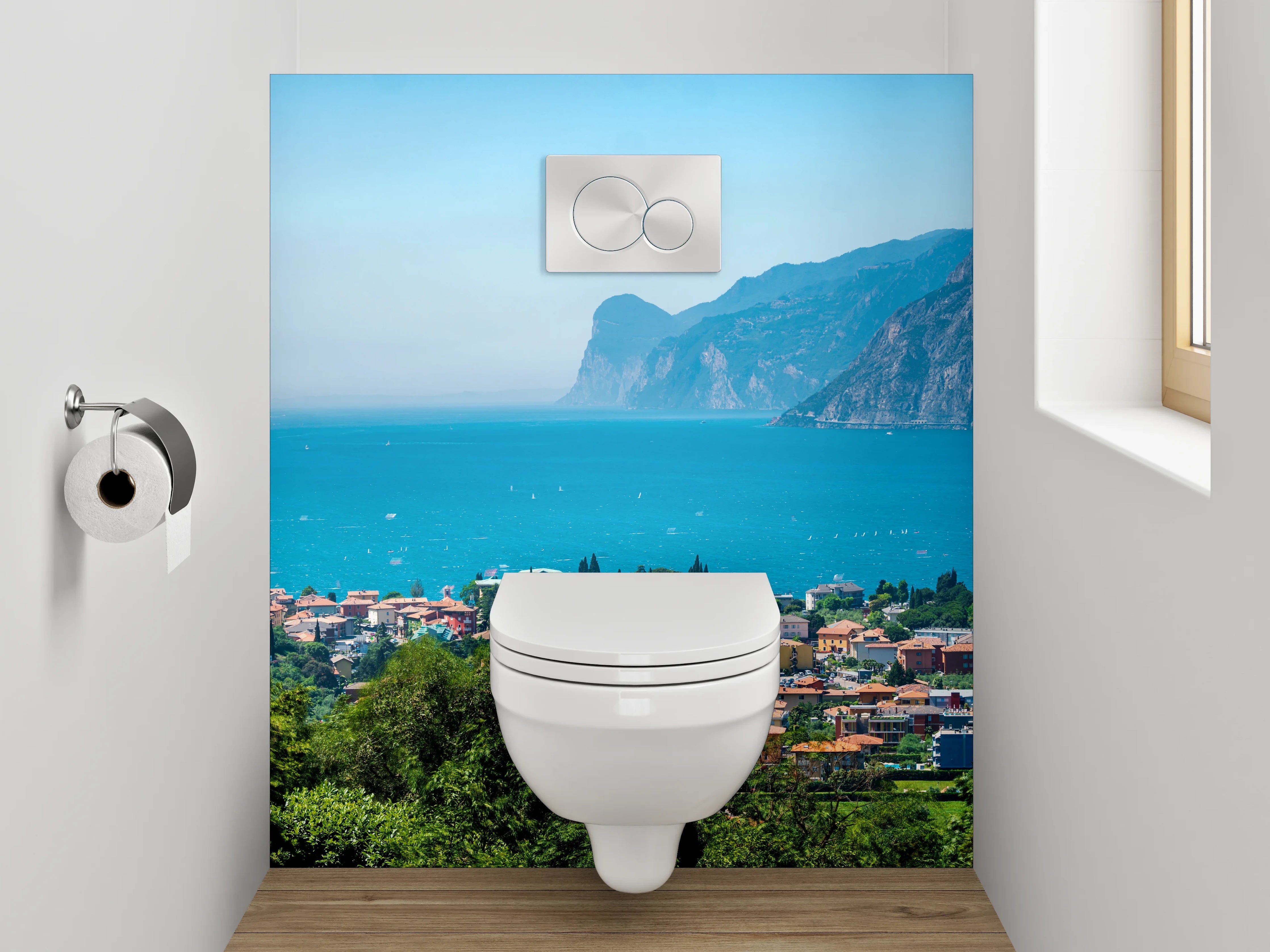 WC-Rückwand - Gardasee Panorama Naturkulisse