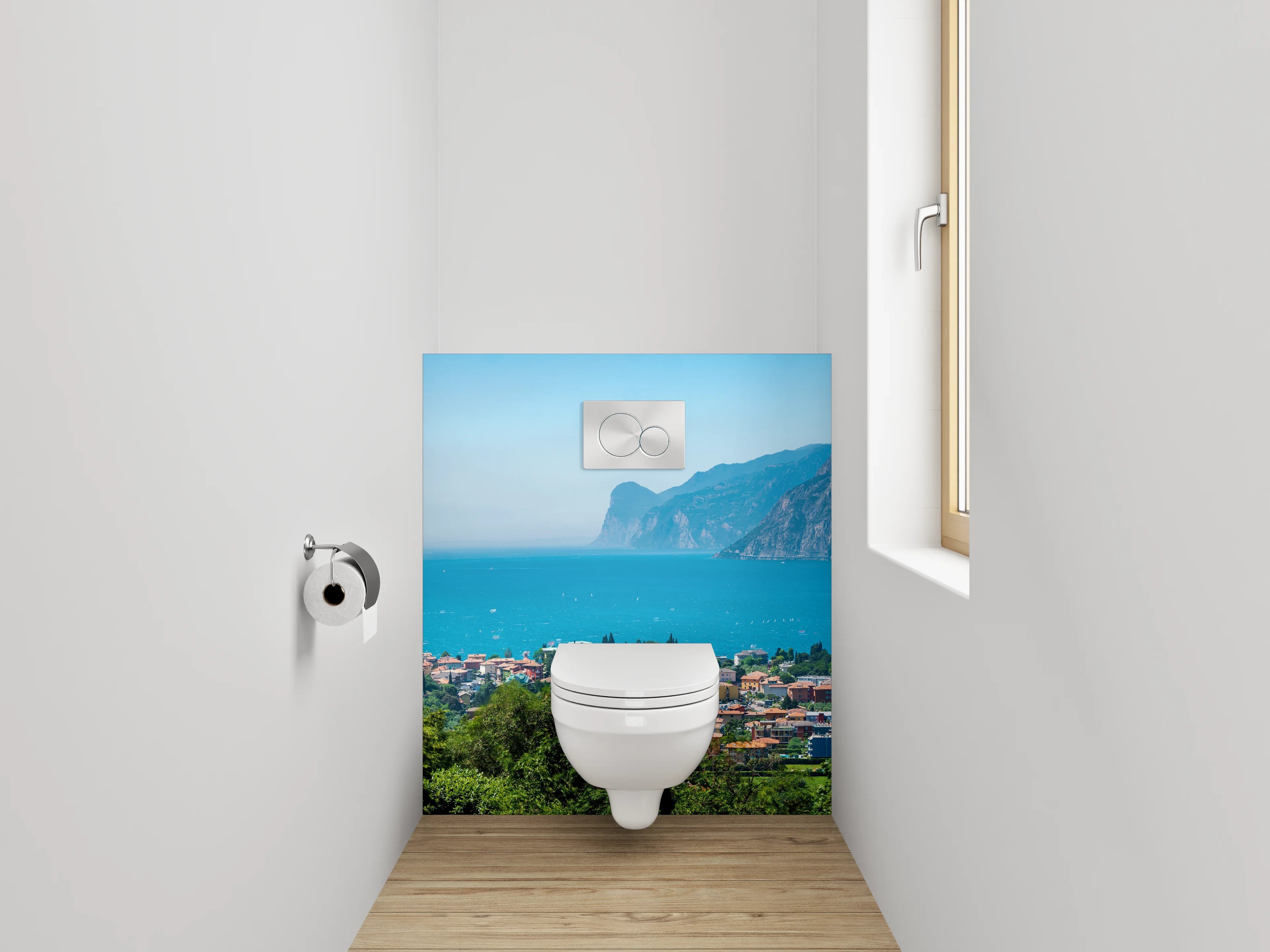 WC-Rückwand - Gardasee Panorama Naturkulisse