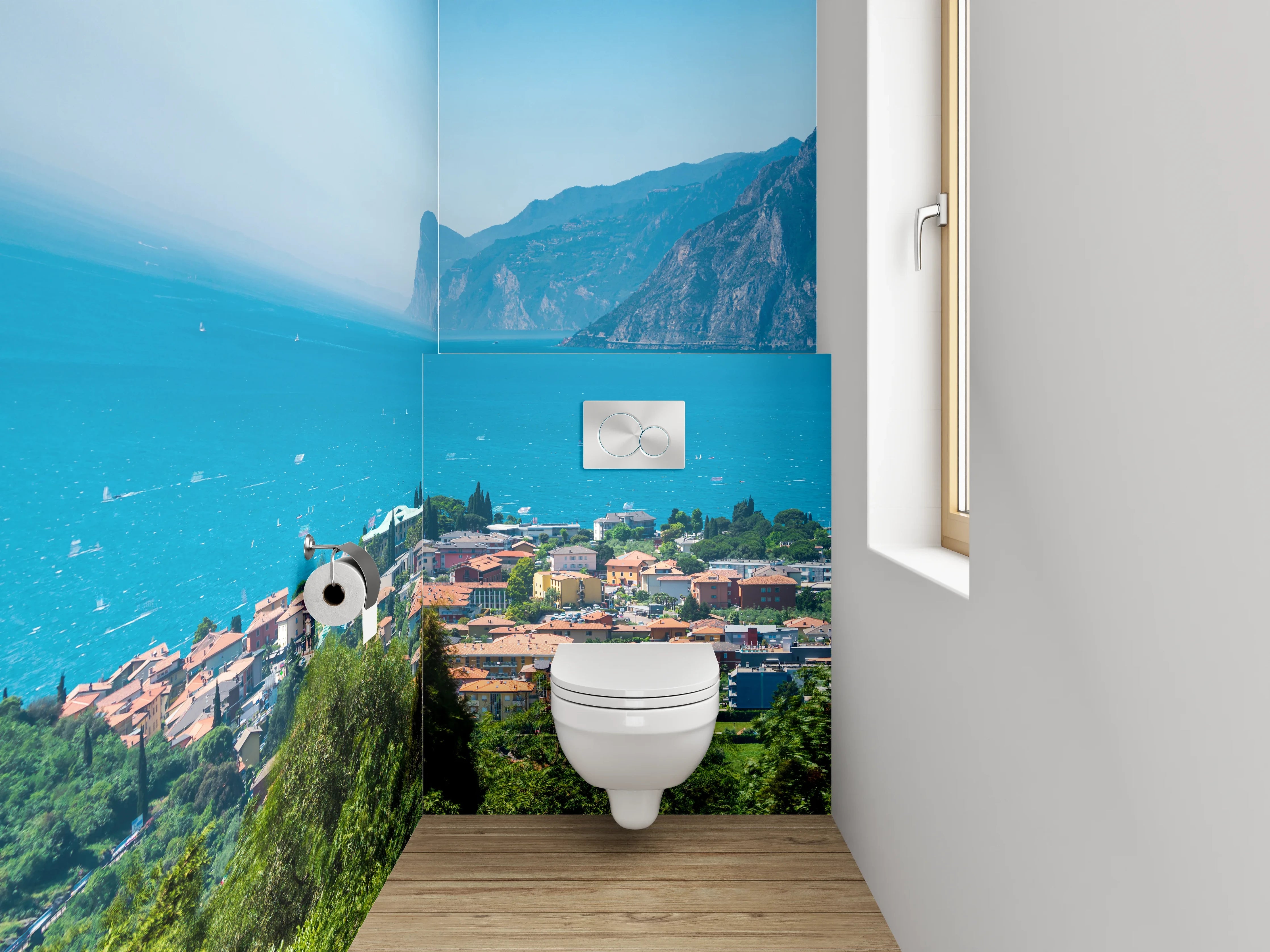 WC-Rückwand - Gardasee Panorama Naturkulisse