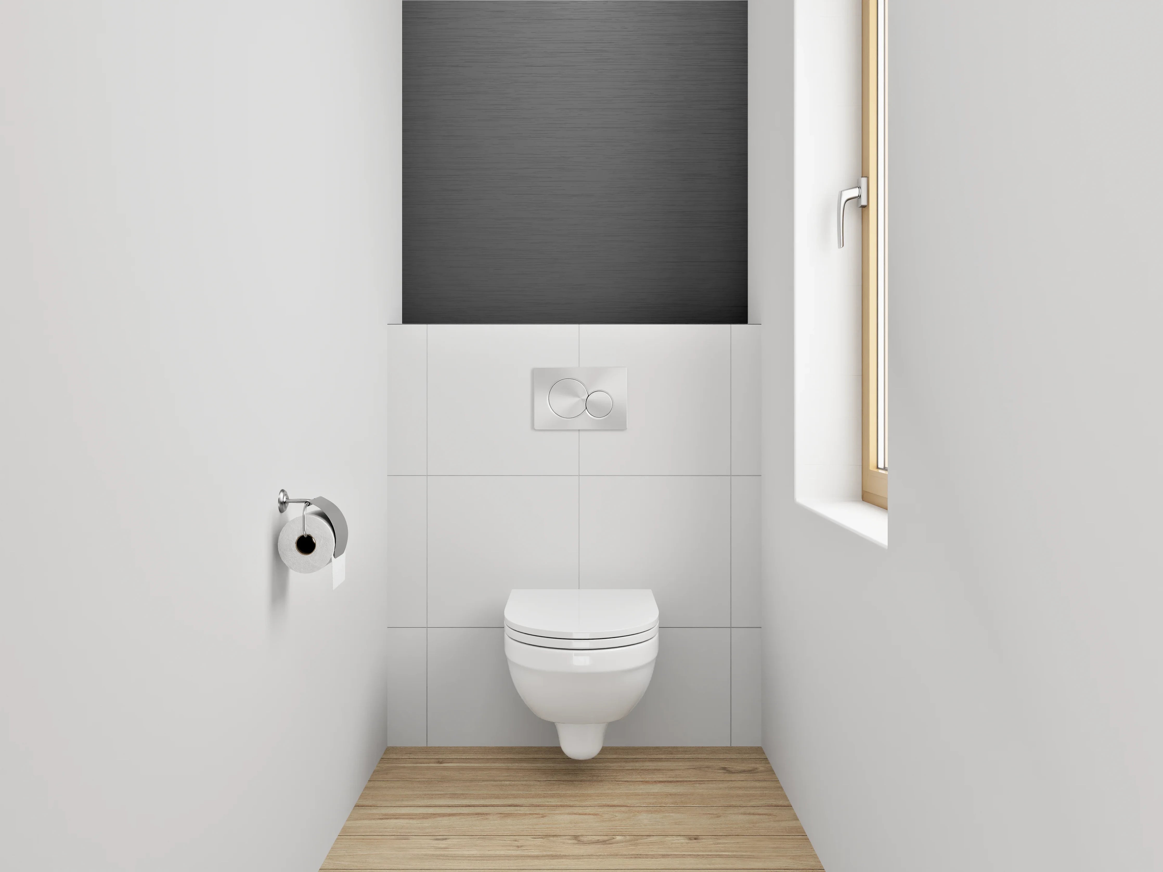 WC-Rückwand - Gebürstete Metallstruktur in Anthrazit