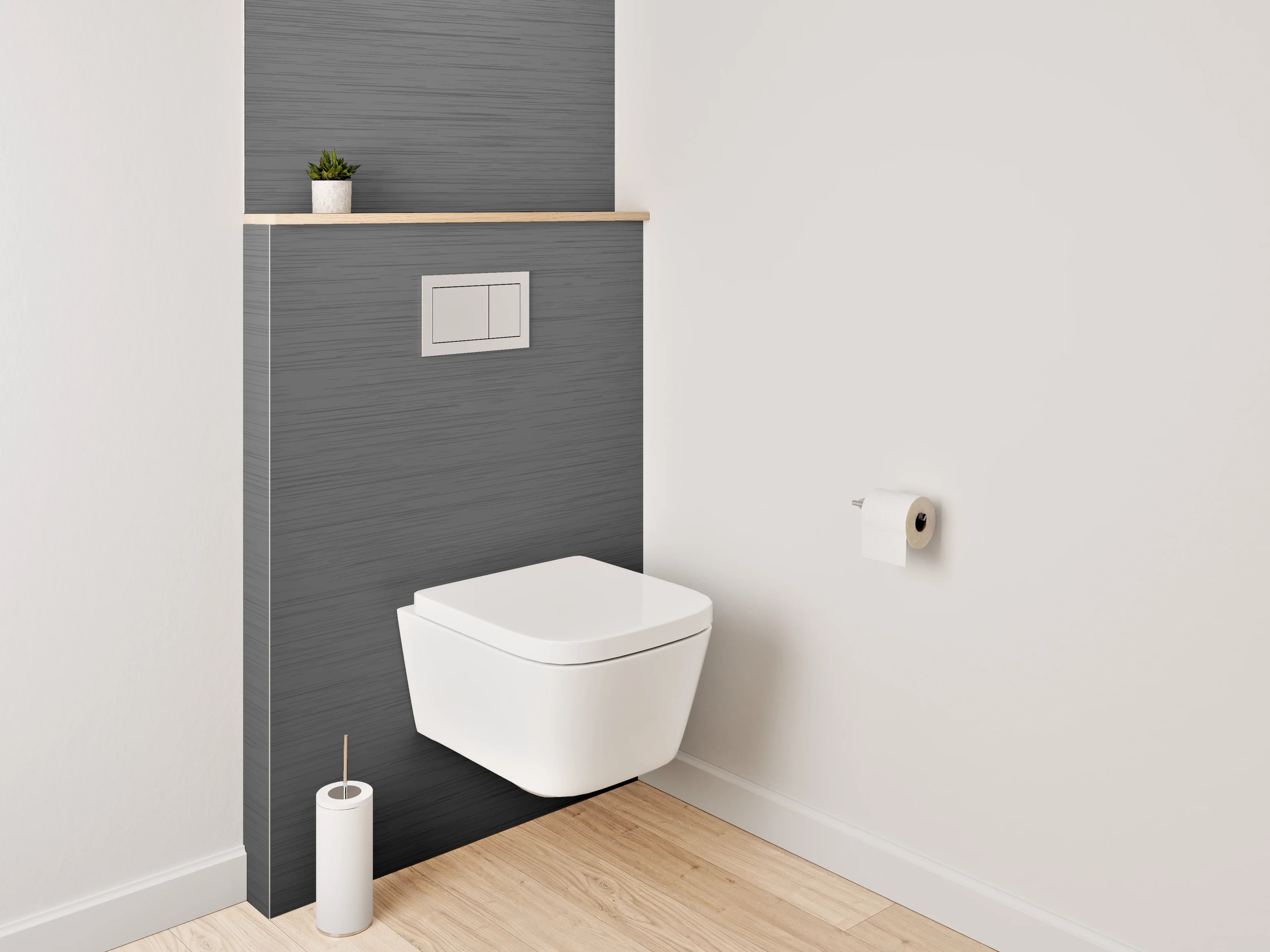 WC-Rückwand - Gebürstete Metallstruktur in Anthrazit