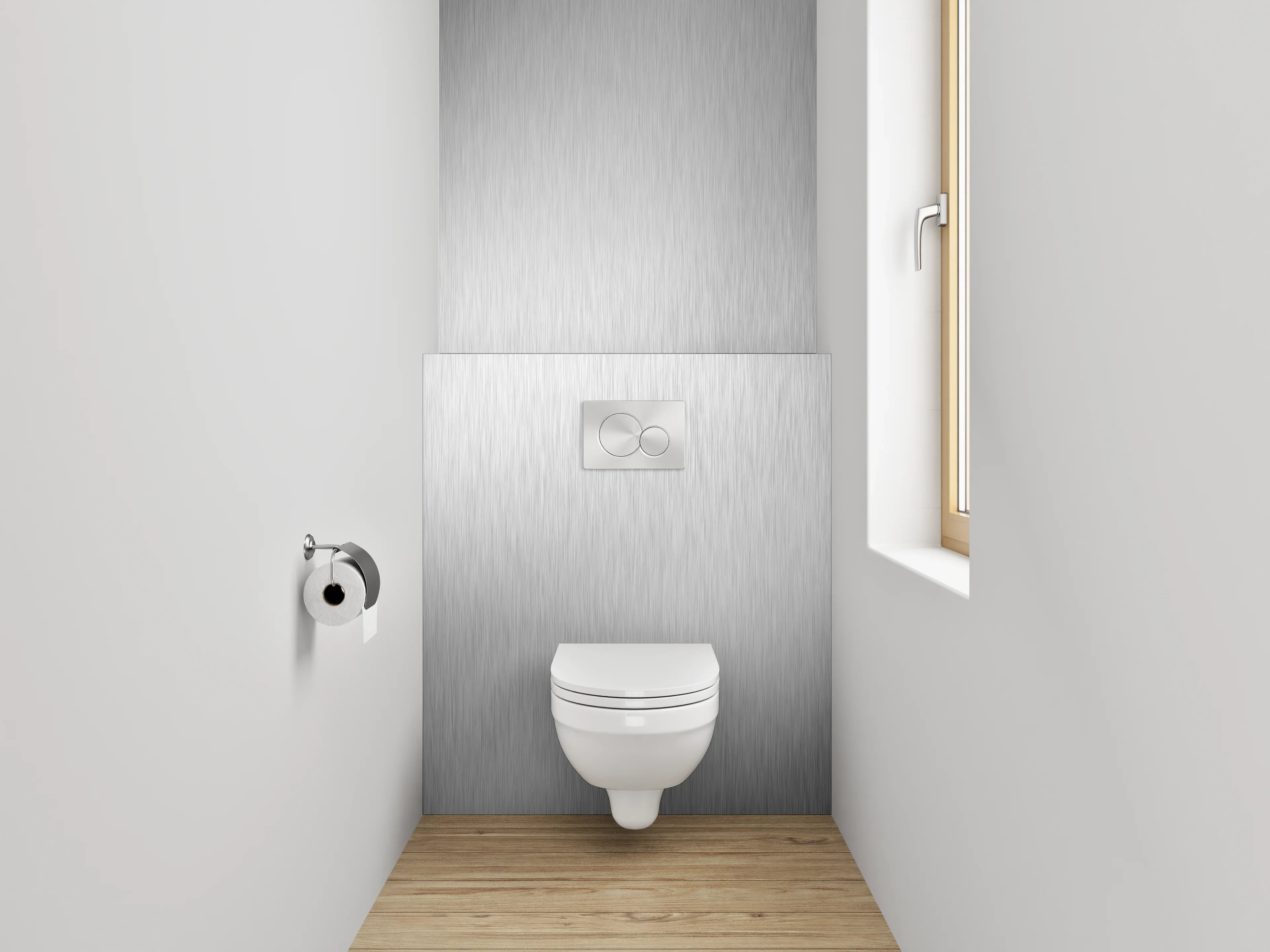 WC-Rückwand - Gebürstete silberne Metalloptik