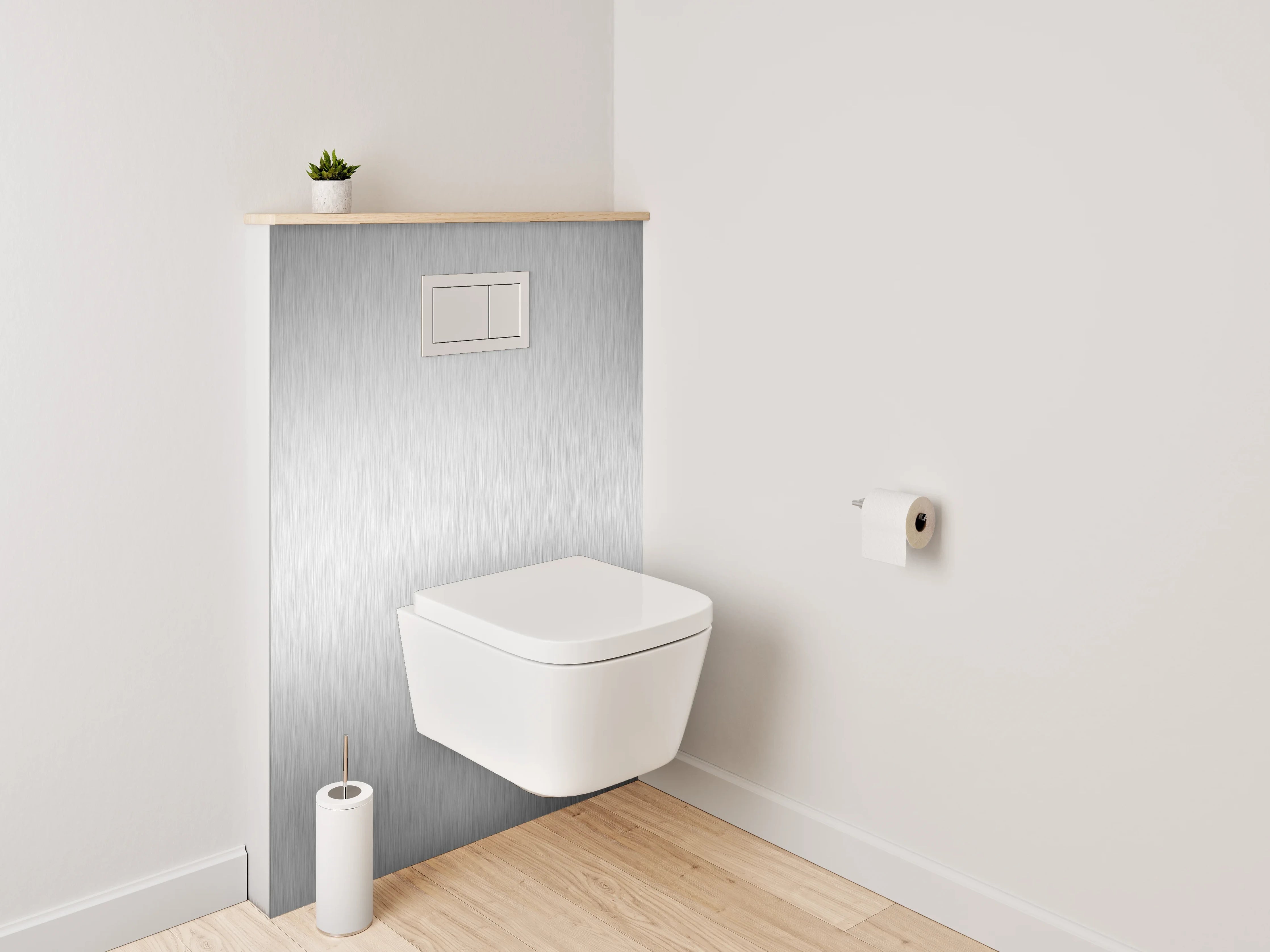 WC-Rückwand - Gebürstete silberne Metalloptik