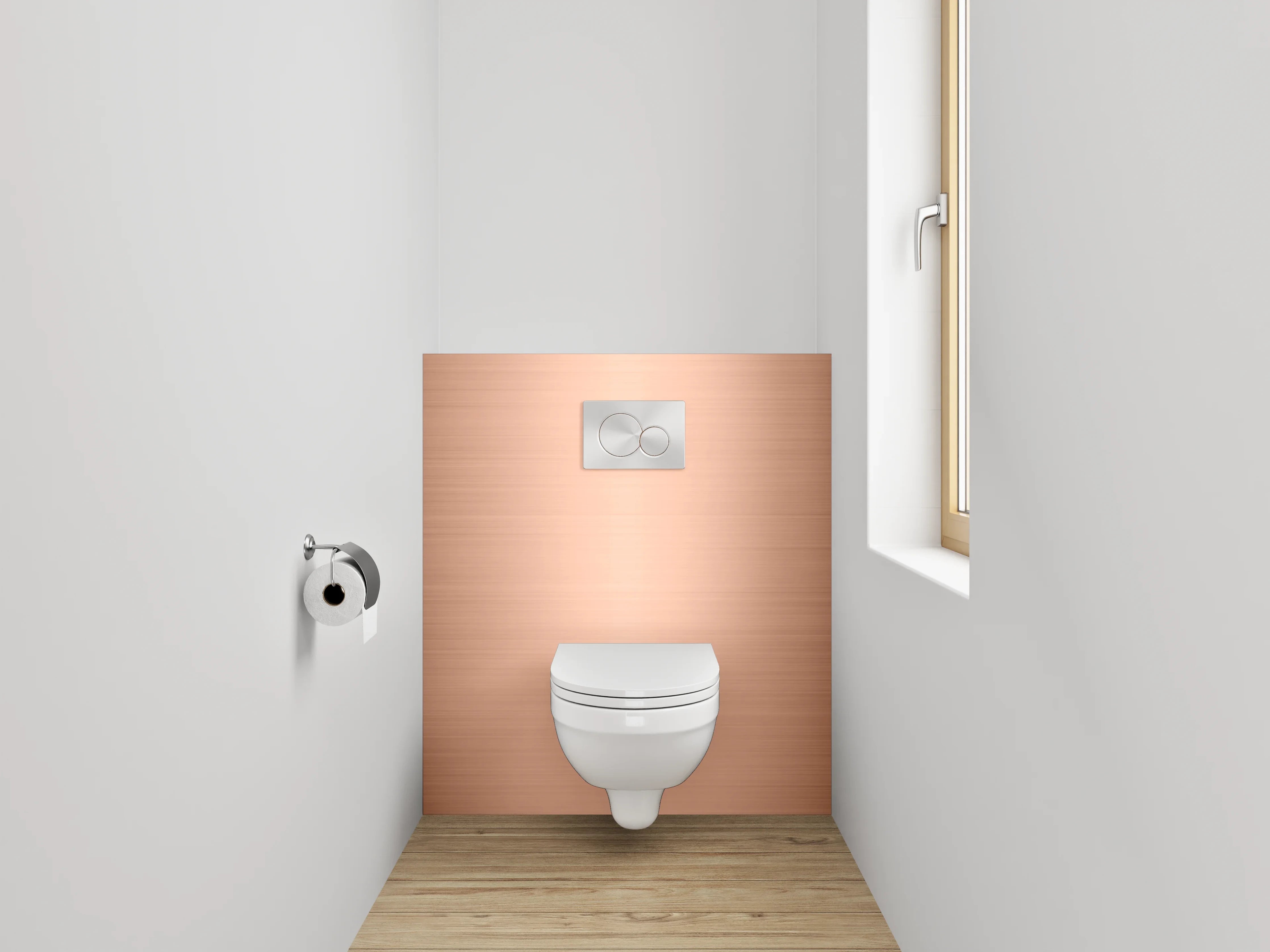 WC-Rückwand - Gebürsteter Kupfereffekt Metallic