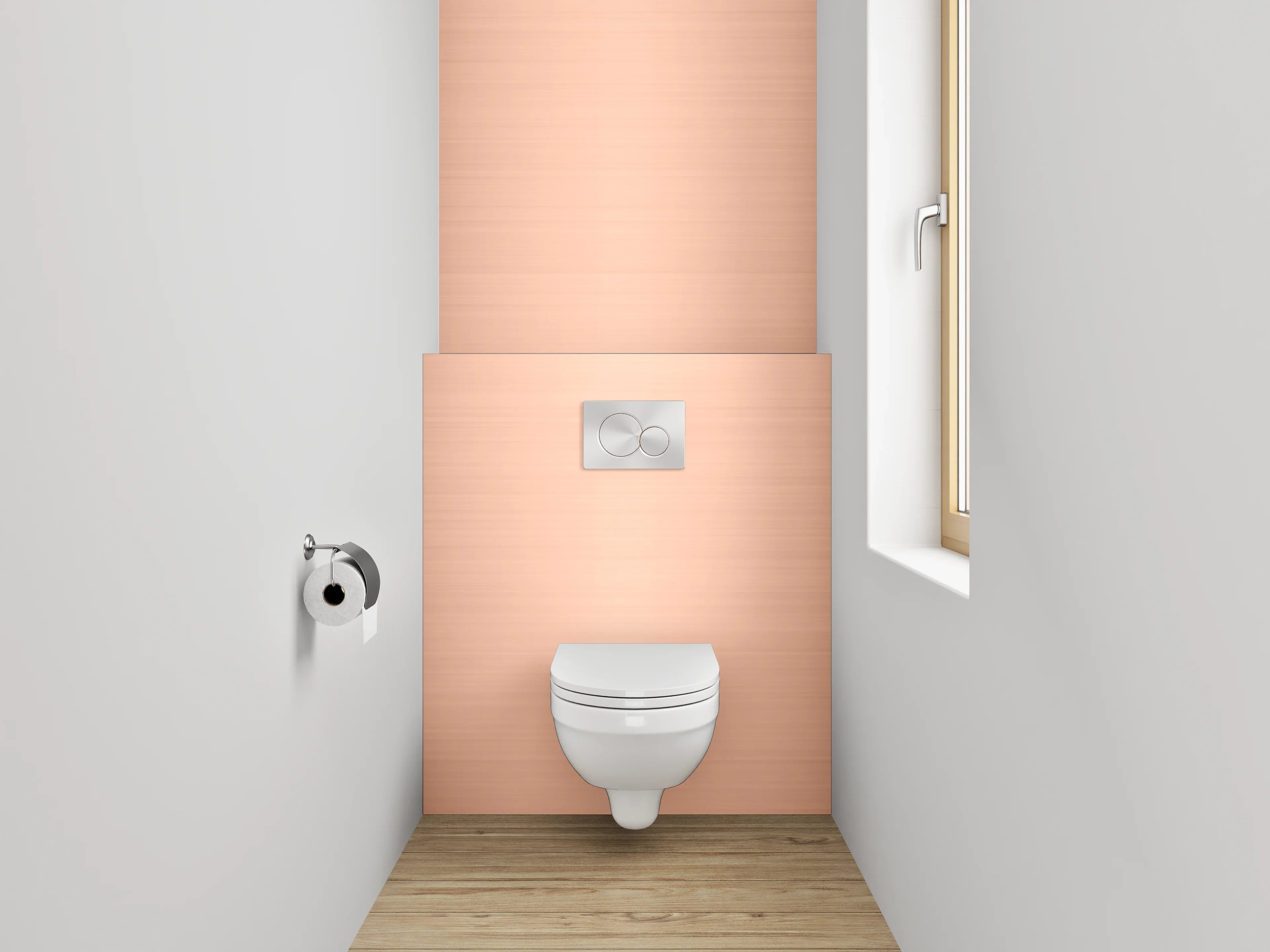 WC-Rückwand - Gebürsteter Kupfereffekt Metallic