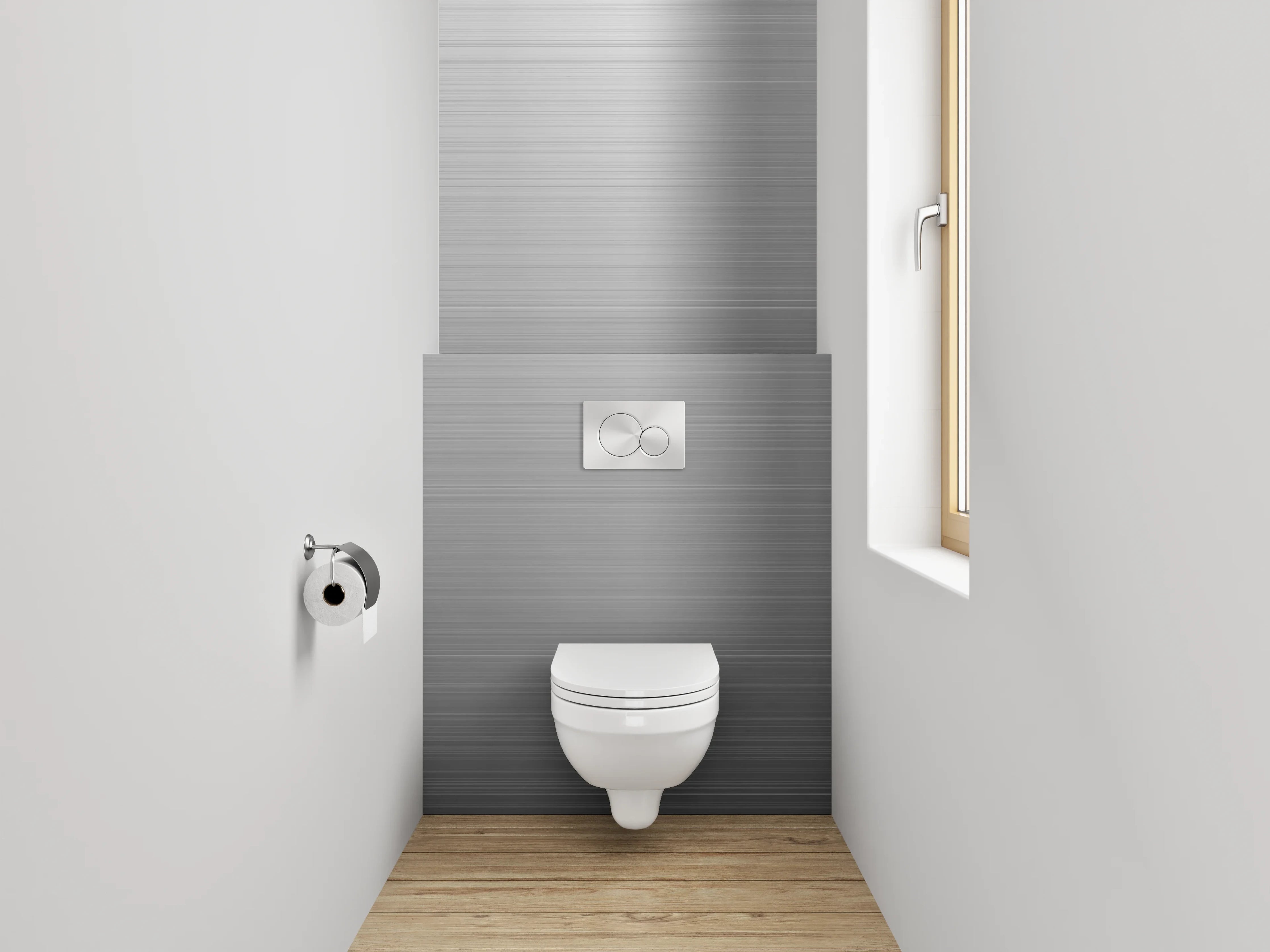 WC-Rückwand - Gebürstetes Metall Silber Optik