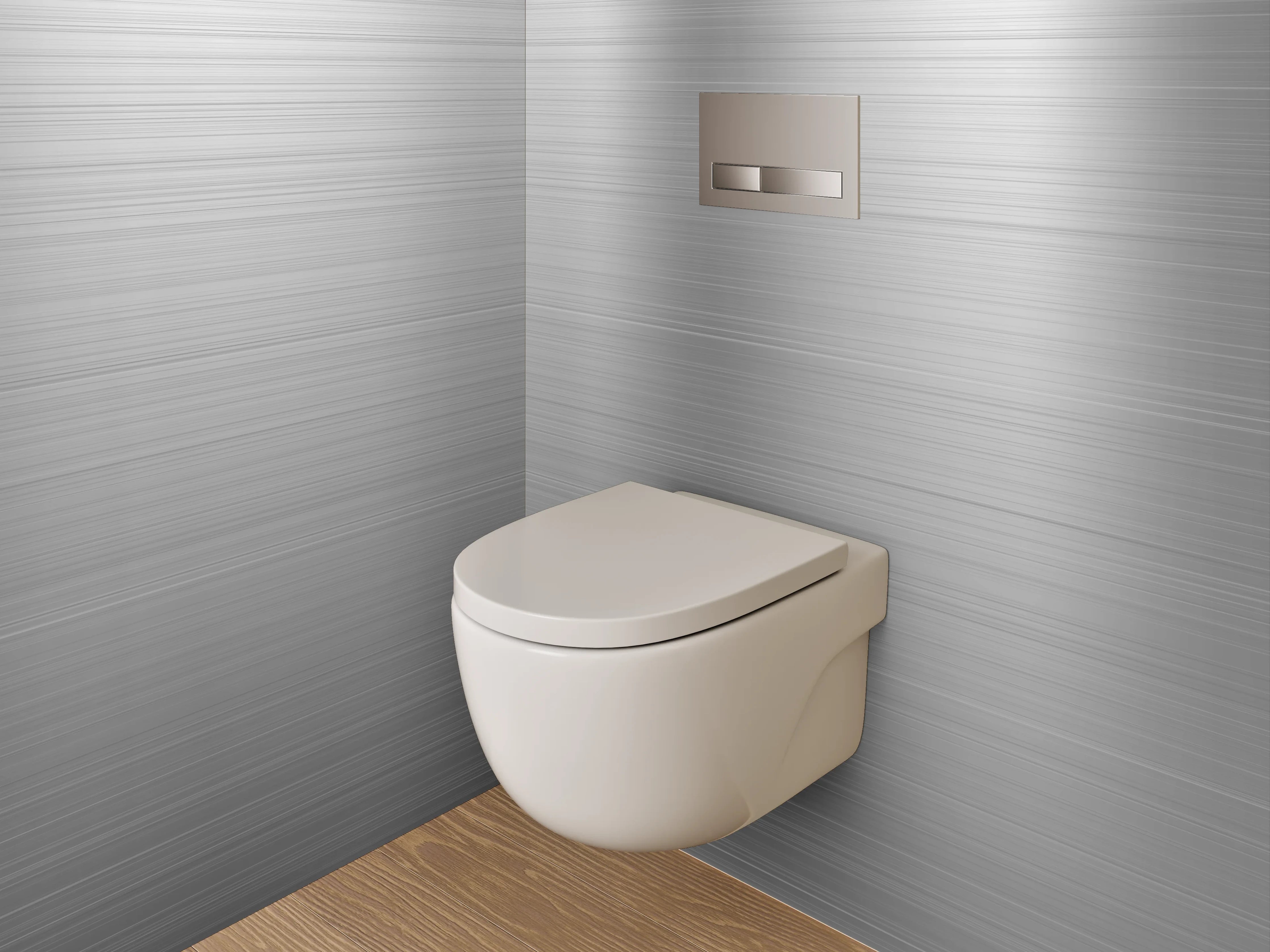 WC-Rückwand - Gebürstetes Metall Silber Optik