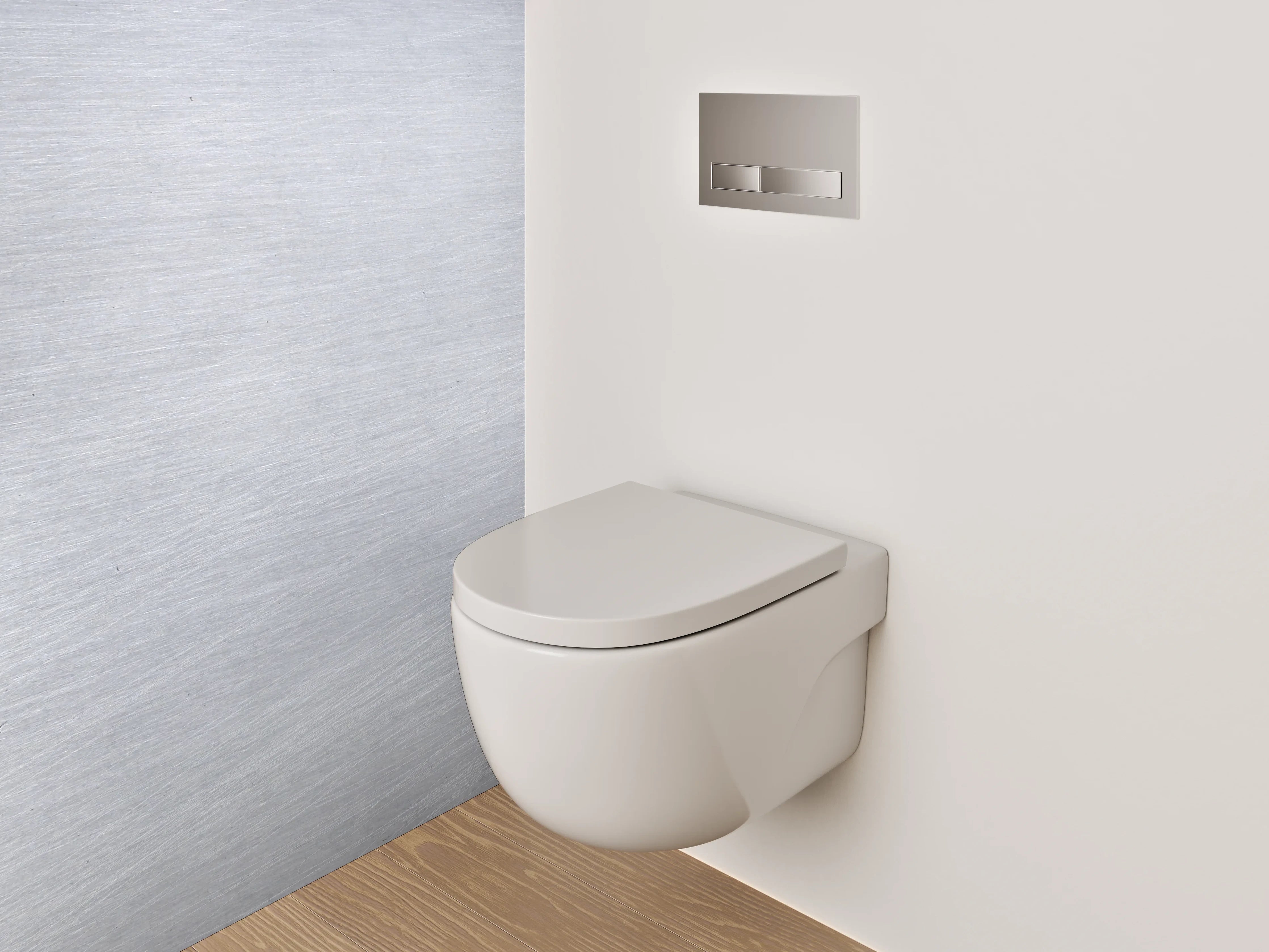 WC-Rückwand - Gebürstetes Metall Weiß-Grau Optik