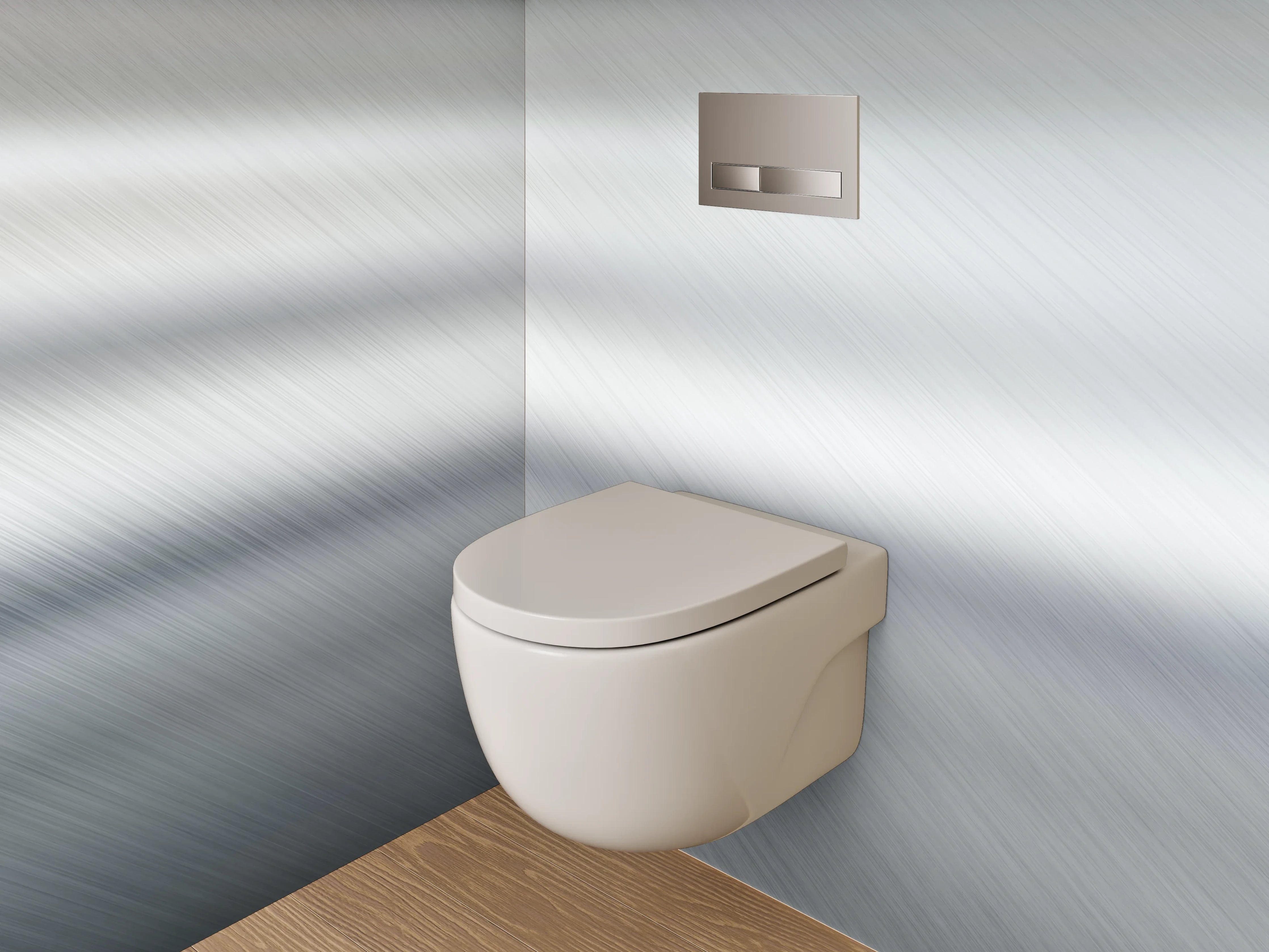 WC-Rückwand - Gebürstetes Metall in Silber-Optik