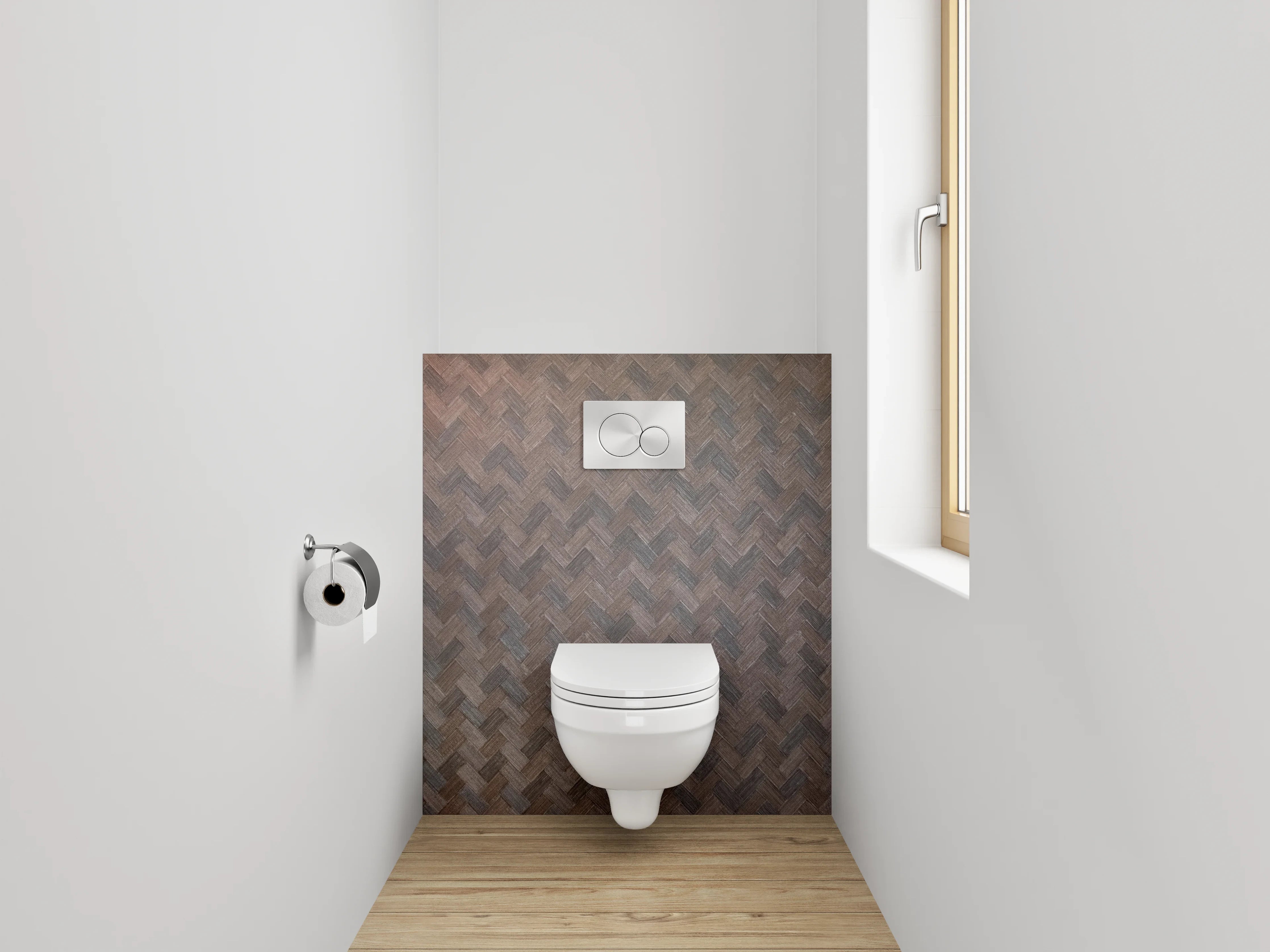 WC-Rückwand - Geflochtene Struktur Braun Wanddekor