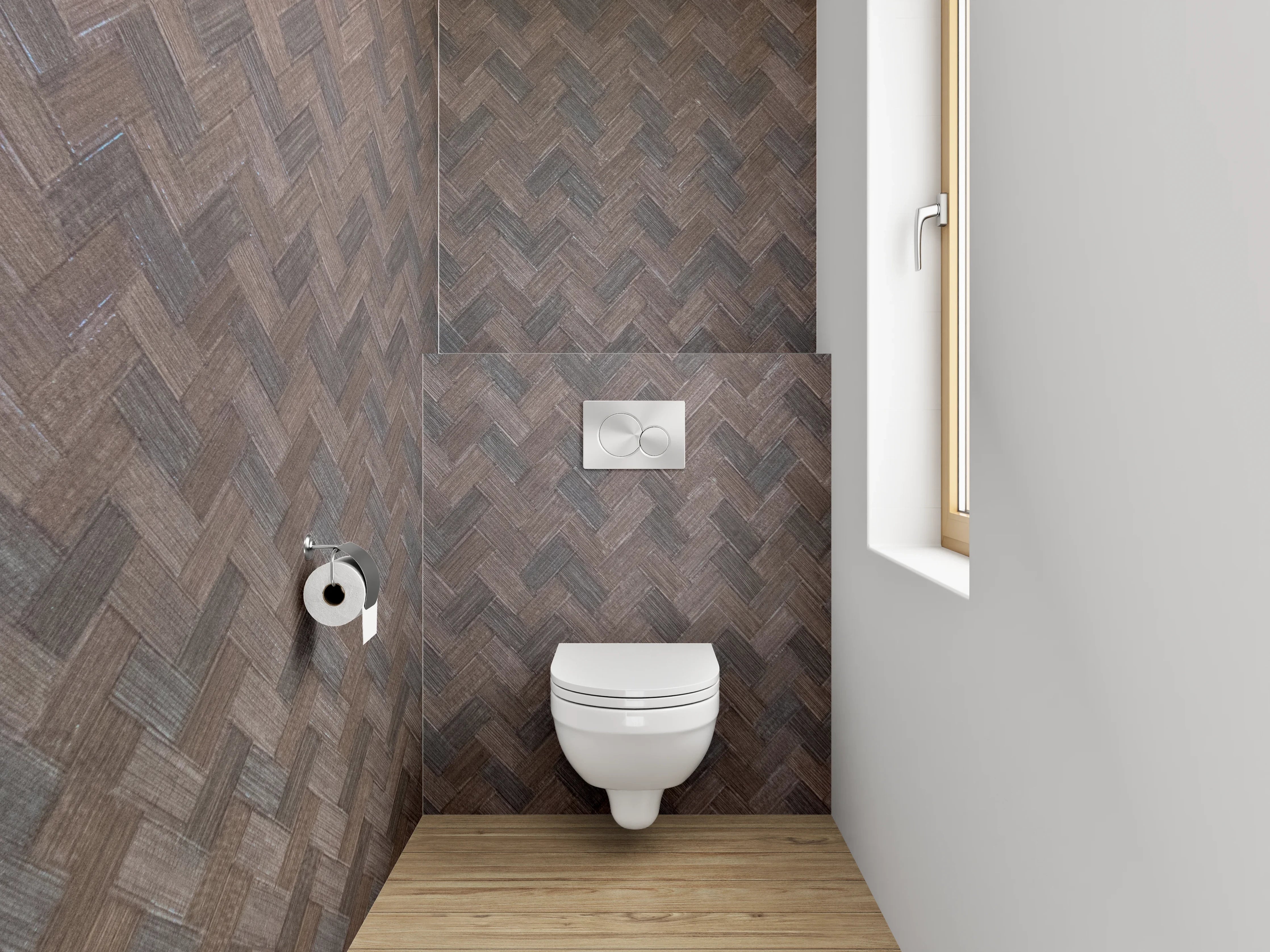 WC-Rückwand - Geflochtene Struktur Braun Wanddekor
