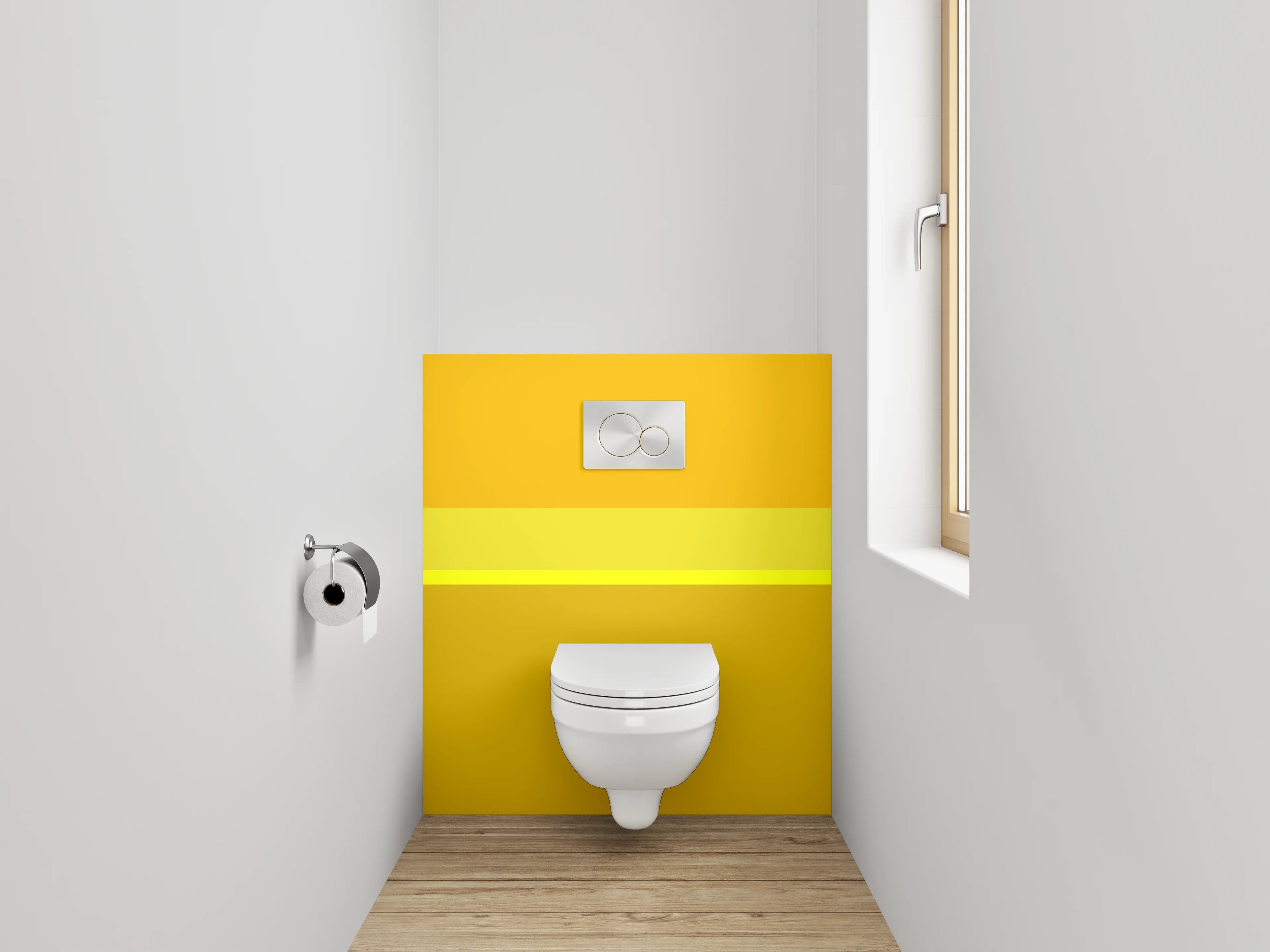 WC-Rückwand - Gelb-Orange Farbflächen Abstrakt