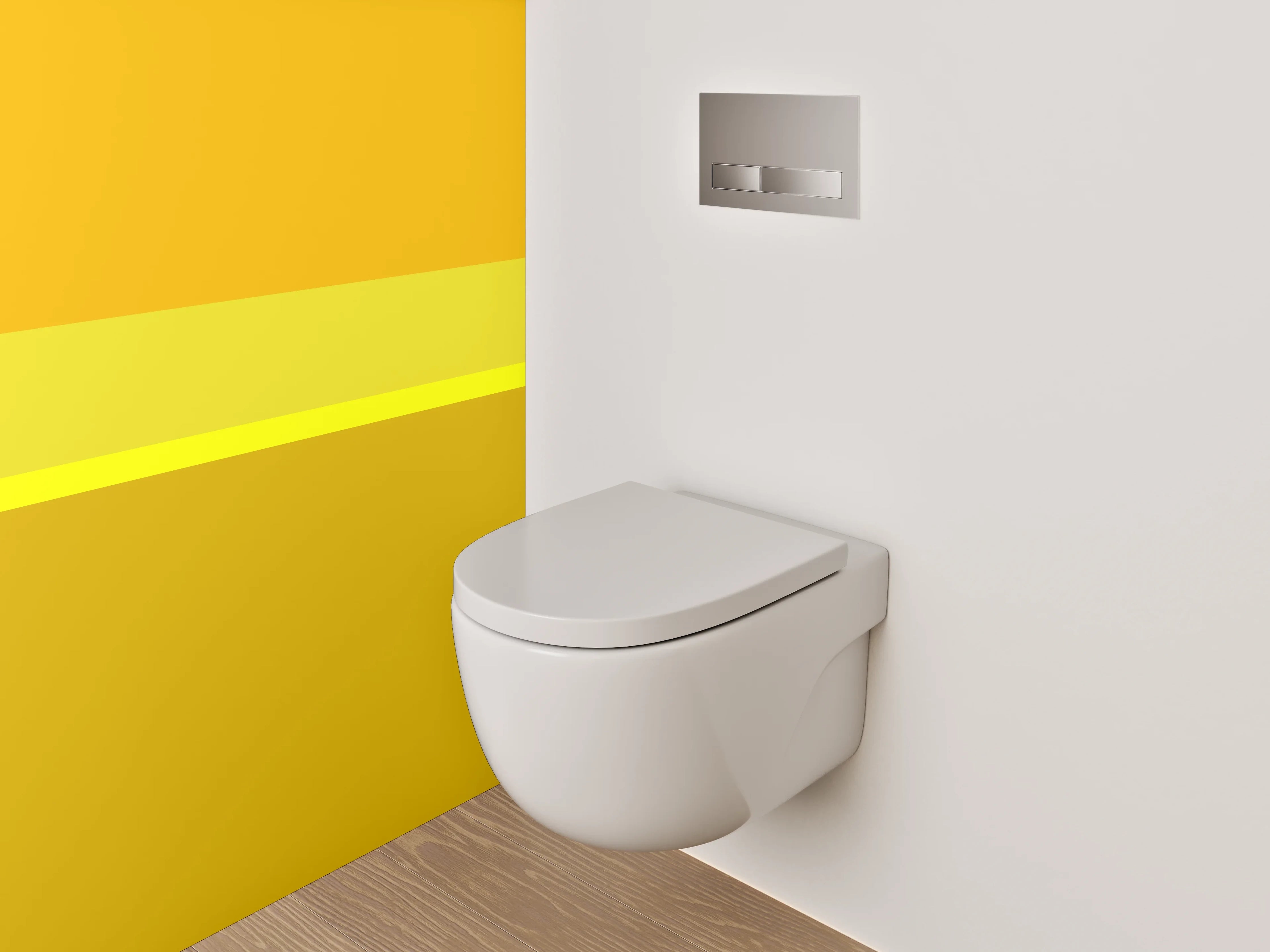 WC-Rückwand - Gelb-Orange Farbflächen Abstrakt