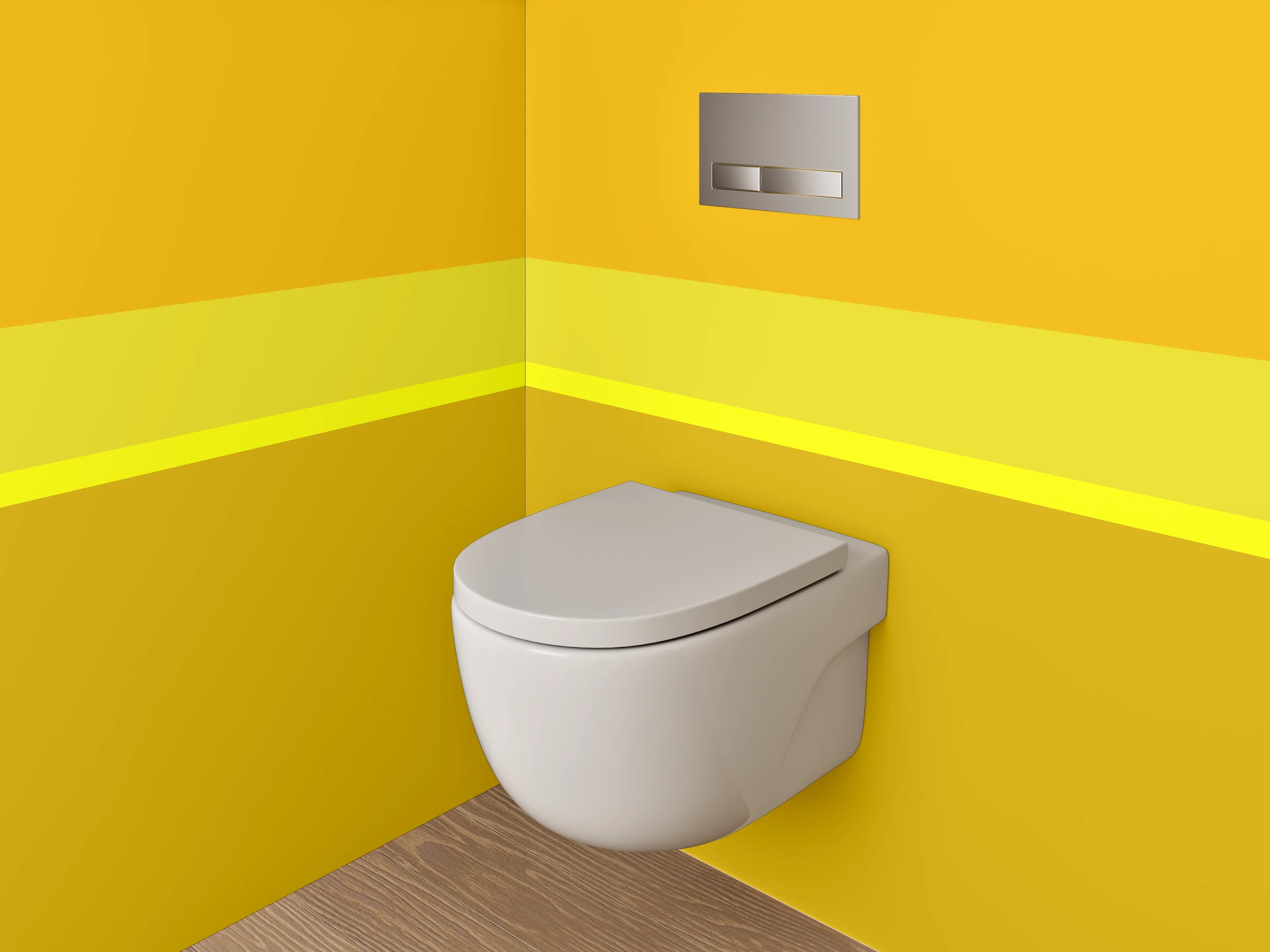 WC-Rückwand - Gelb-Orange Farbflächen Abstrakt