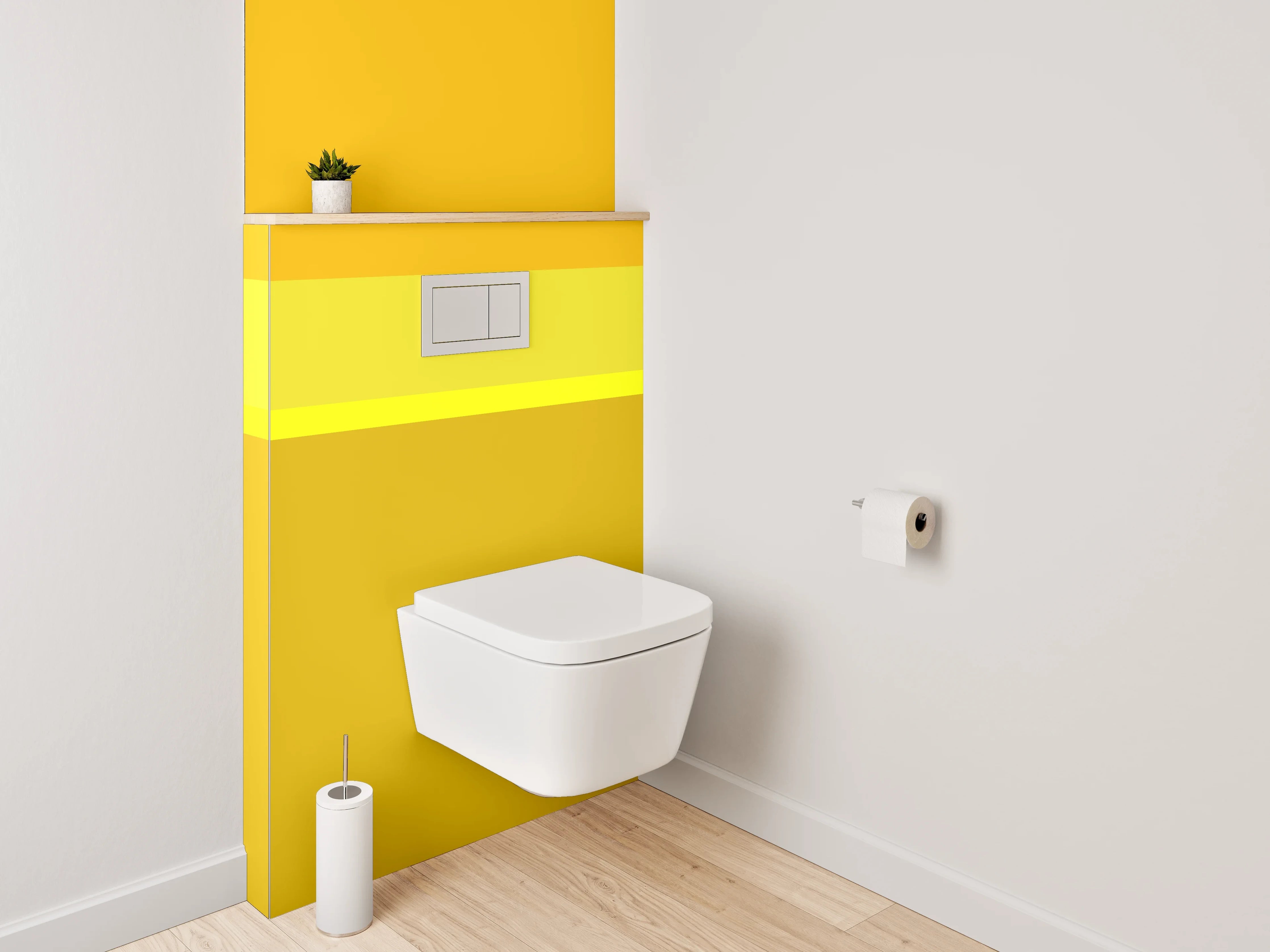 WC-Rückwand - Gelb-Orange Farbflächen Abstrakt
