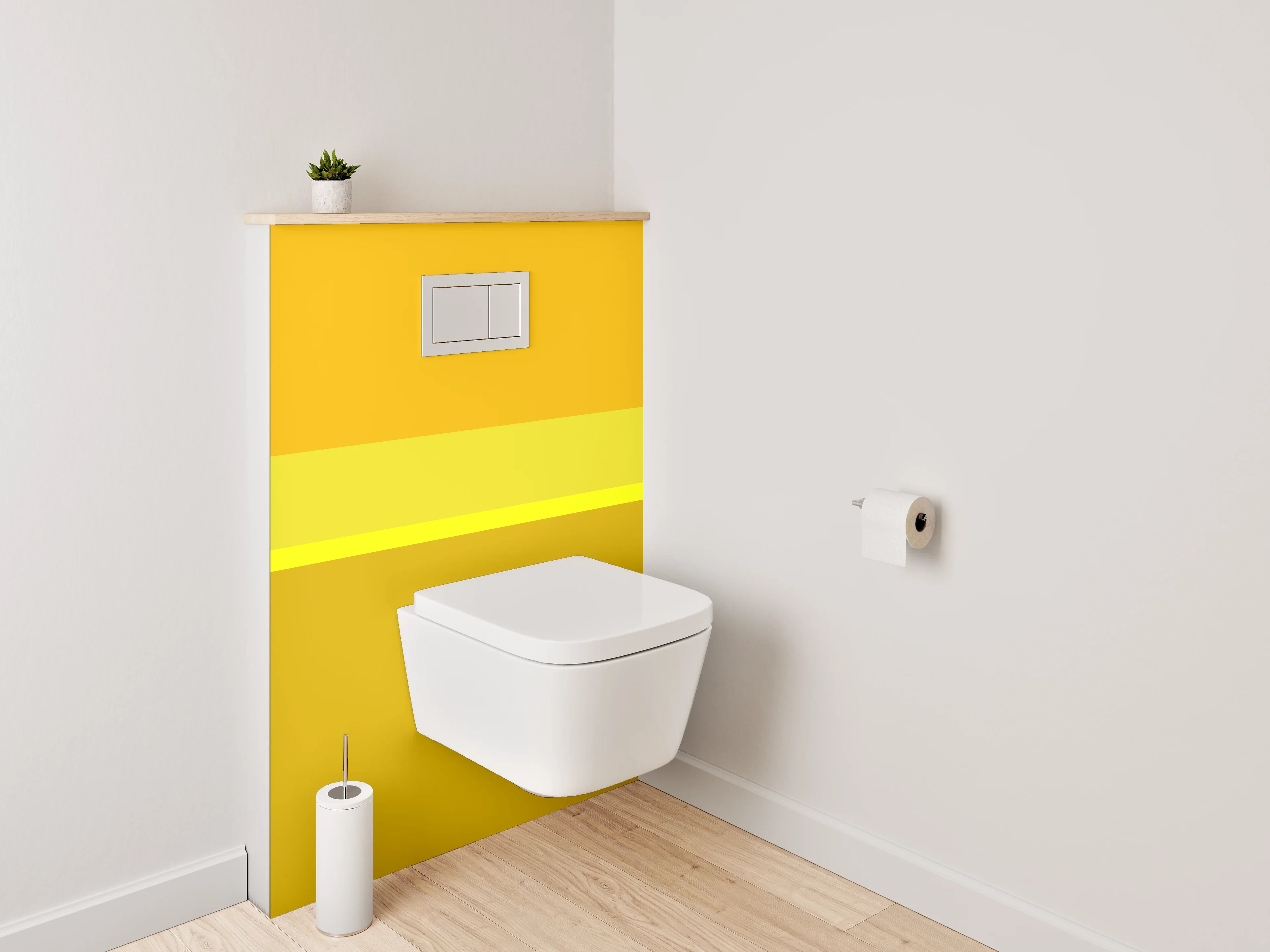 WC-Rückwand - Gelb-Orange Farbflächen Abstrakt