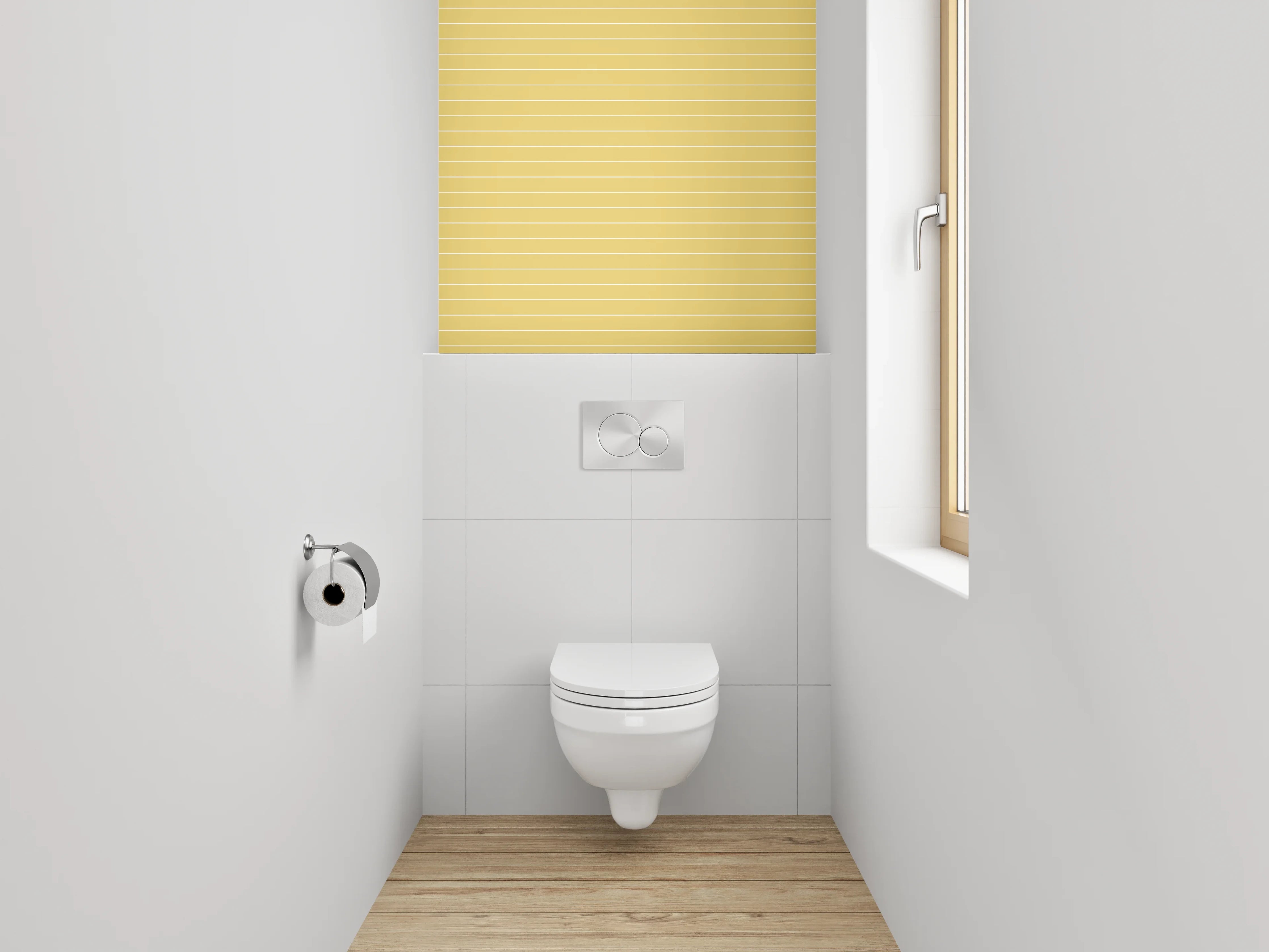 WC-Rückwand - Gelb gestreiftes Muster modern