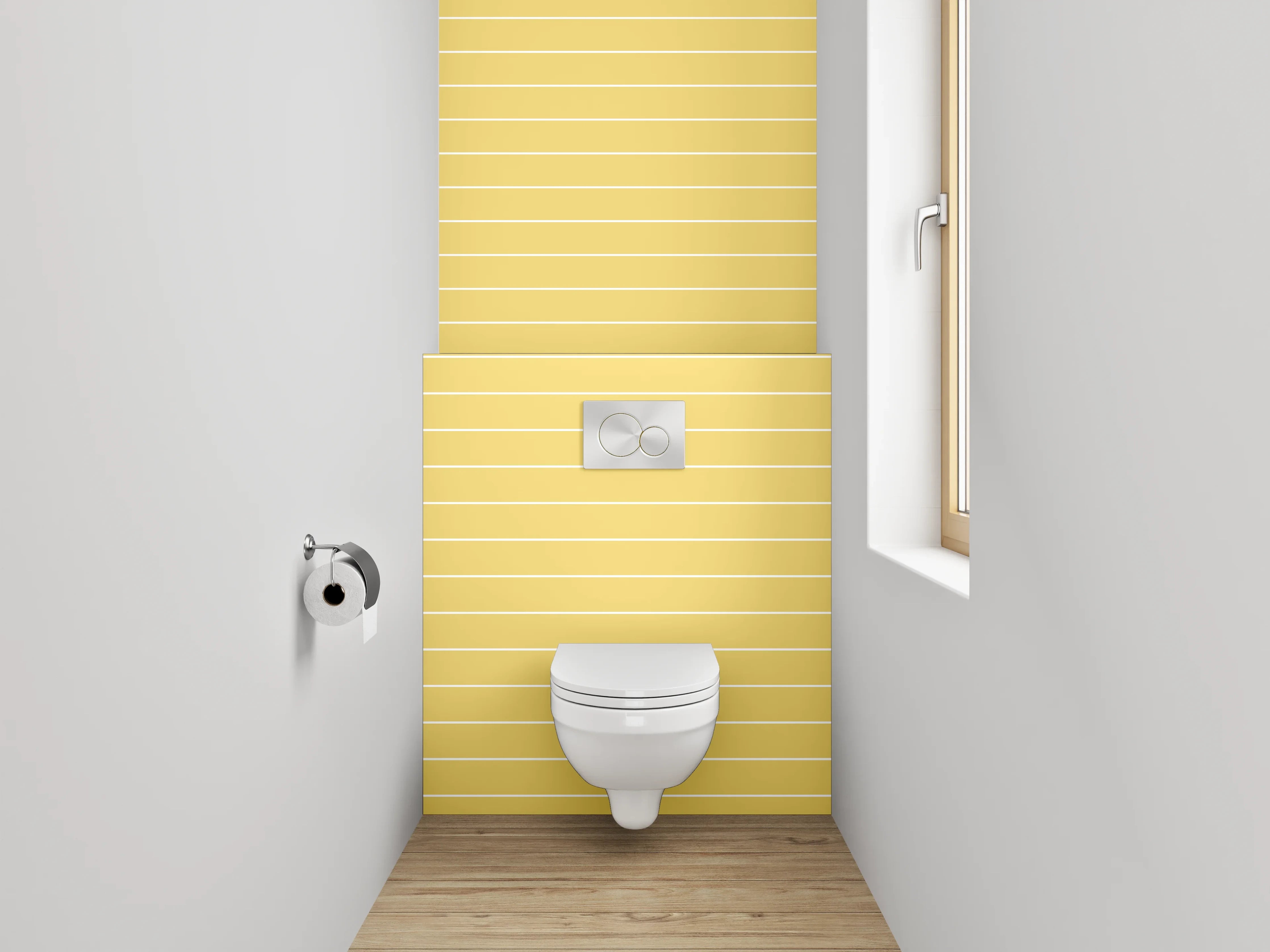 WC-Rückwand - Gelb gestreiftes Muster modern