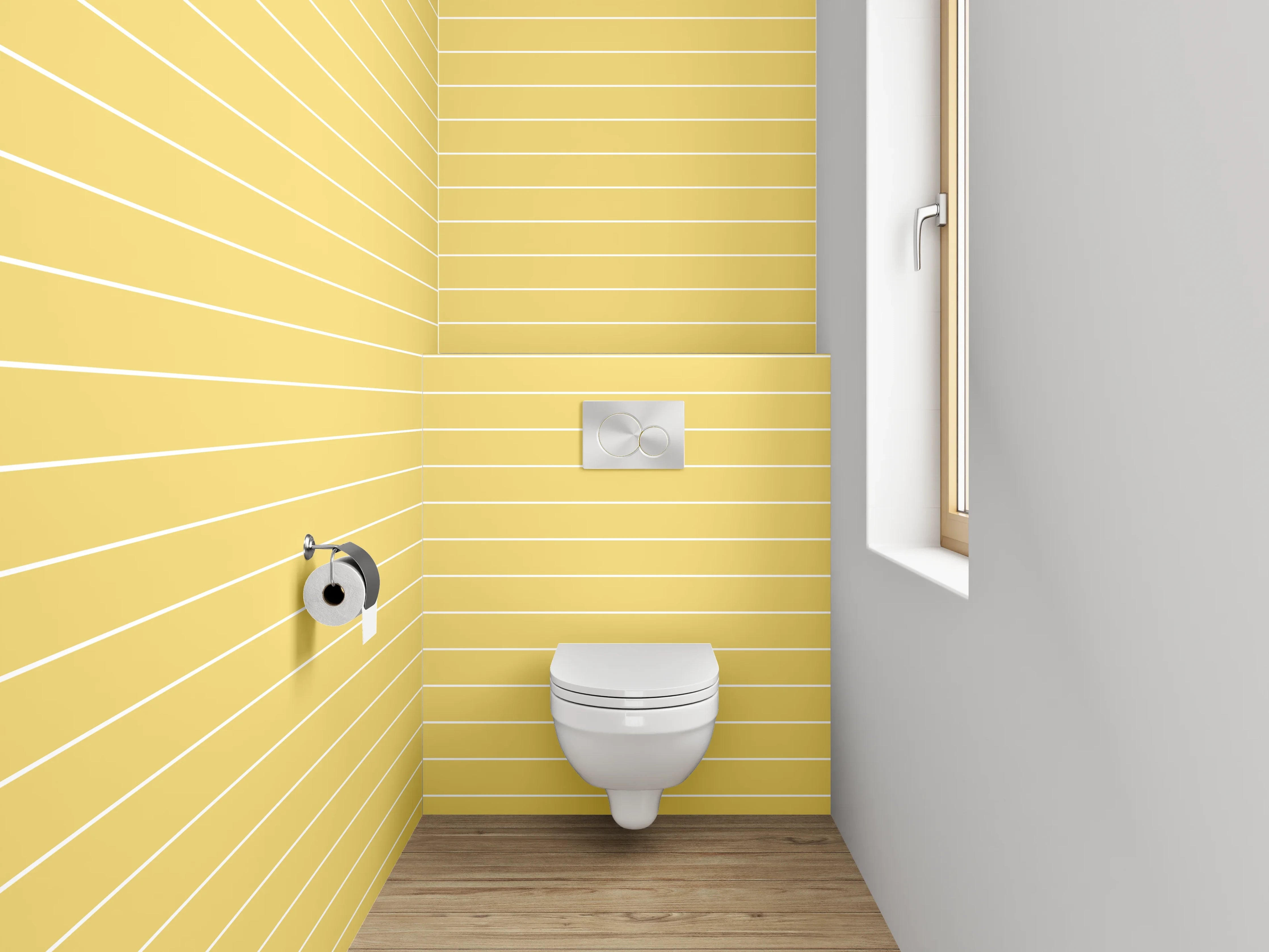WC-Rückwand - Gelb gestreiftes Muster modern