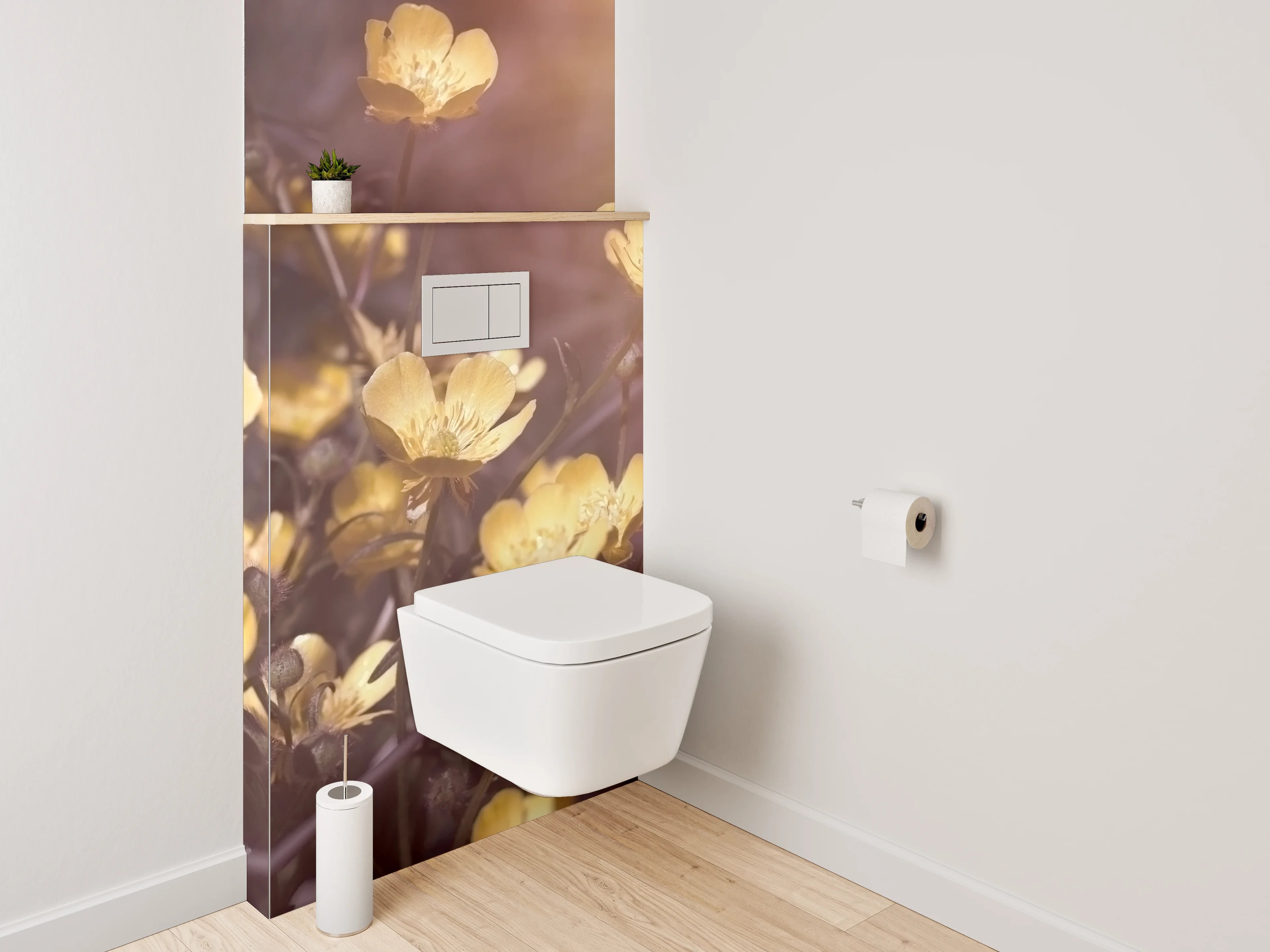 WC-Rückwand - Gelbe Butterblumen im Sonnenlicht
