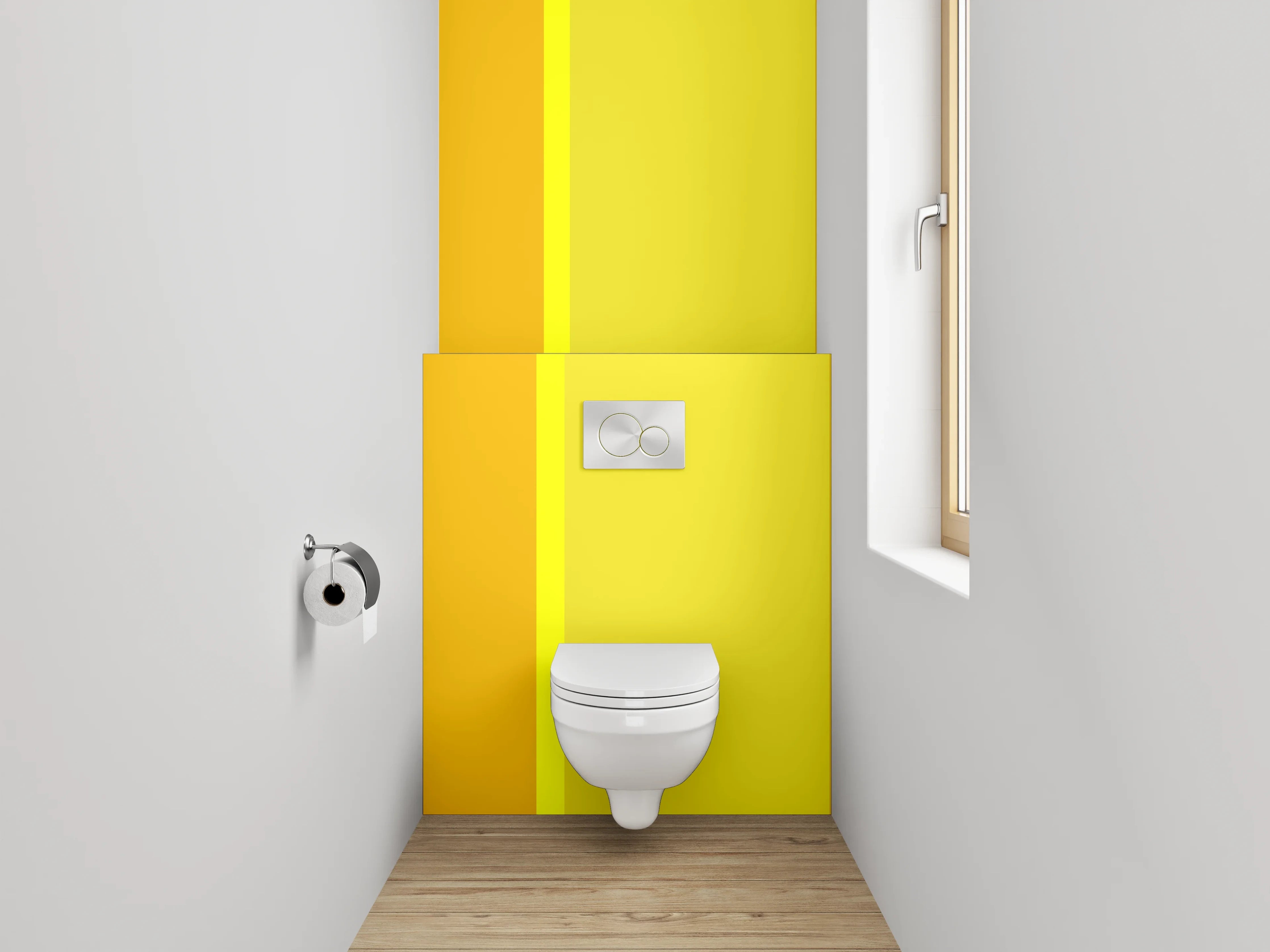 WC-Rückwand - Gelbe Farbflächen Abstrakt Minimalistisch