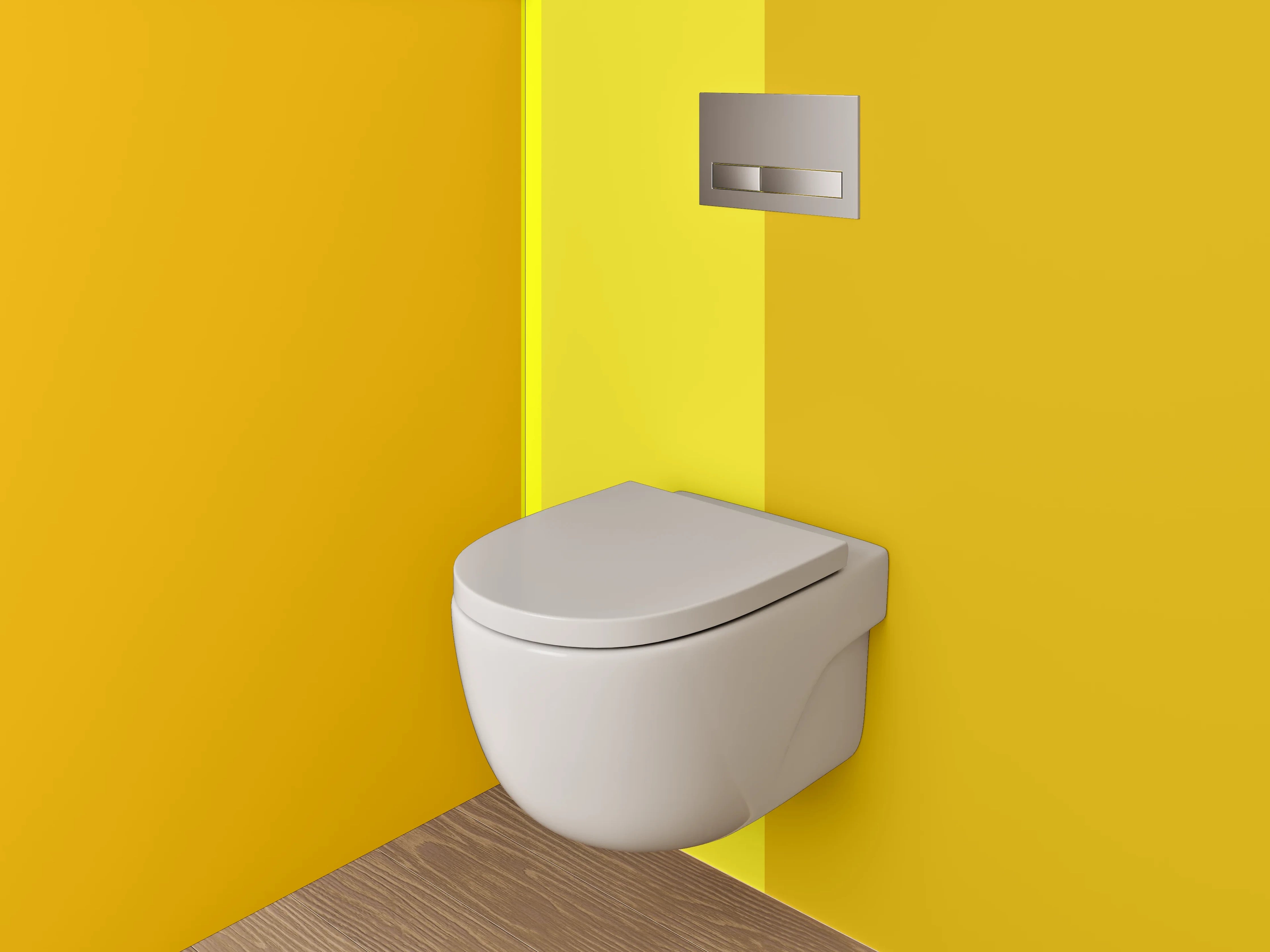WC-Rückwand - Gelbe Farbflächen Abstrakt Minimalistisch