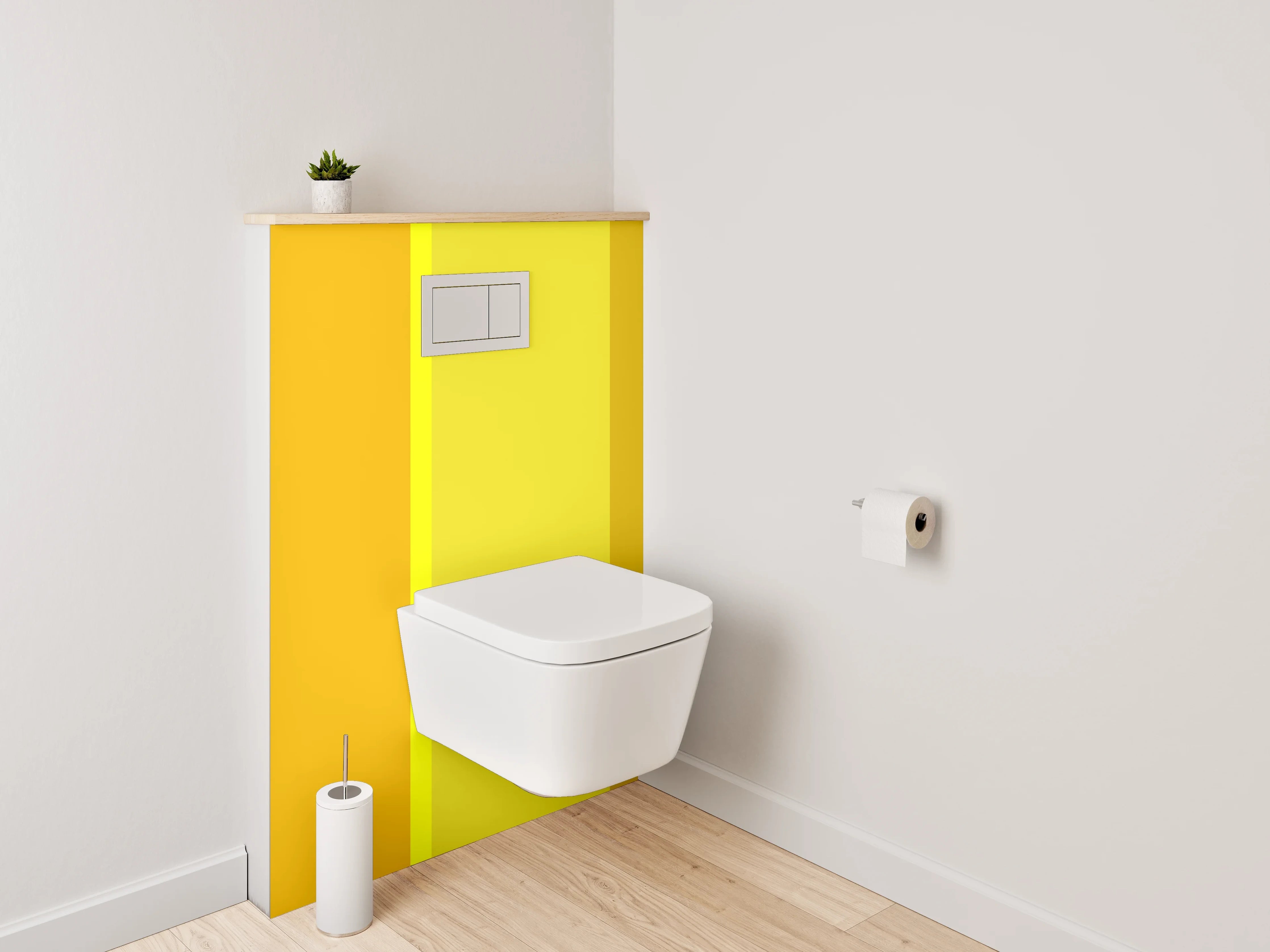 WC-Rückwand - Gelbe Farbflächen Abstrakt Minimalistisch