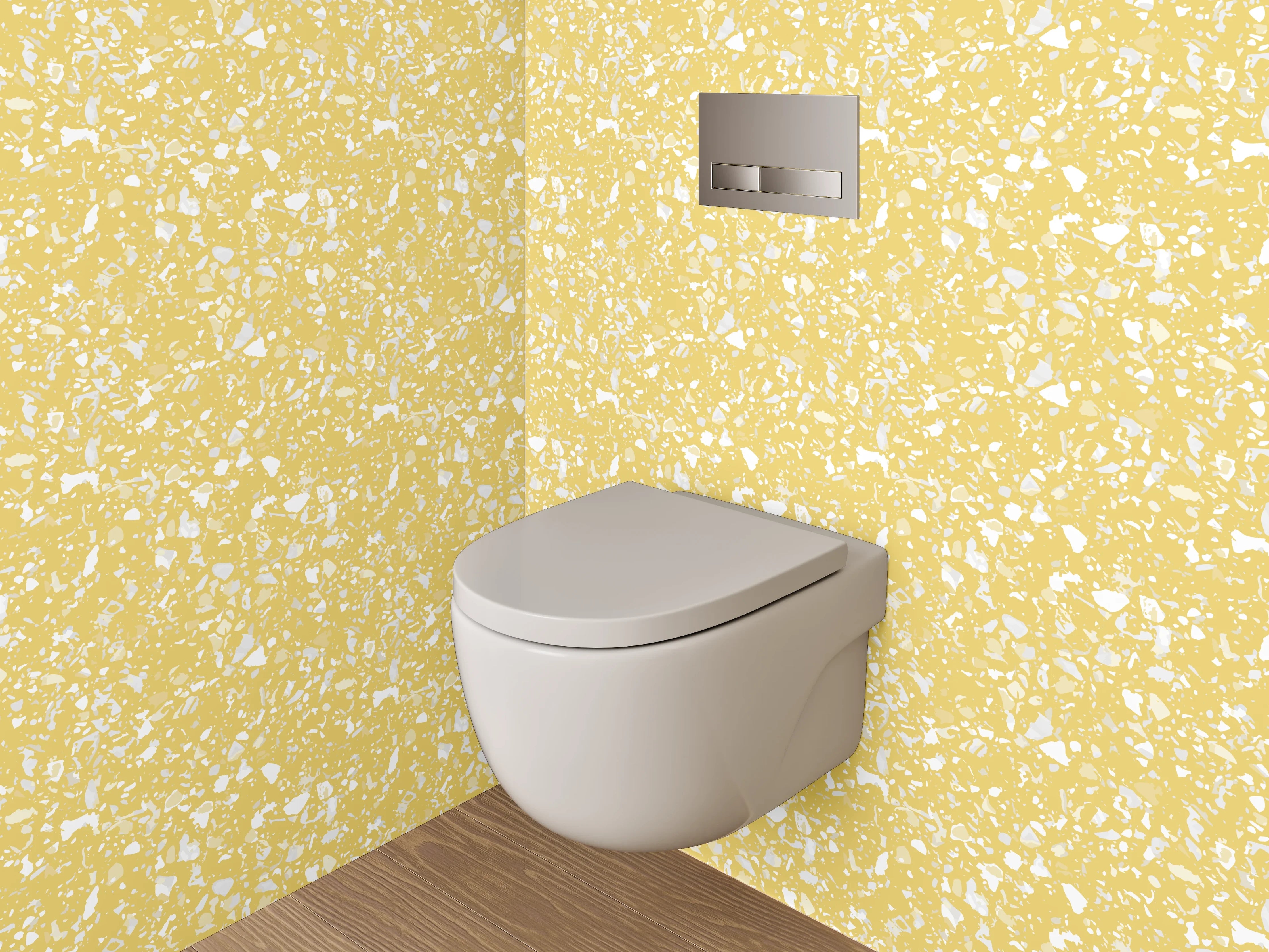 WC-Rückwand - Gelbes Pünktchen-Muster Vintage Design