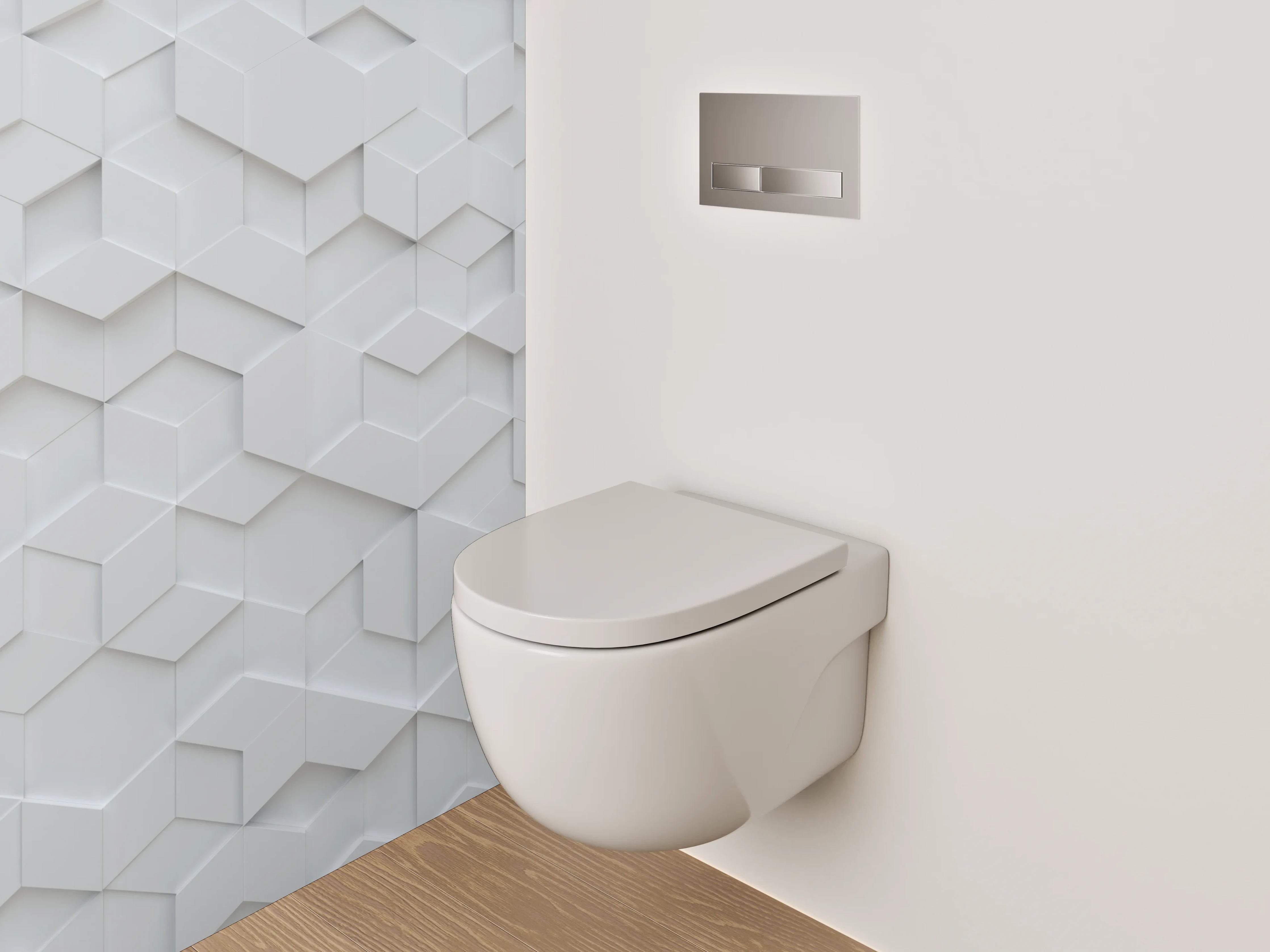 WC-Rückwand - Geometrische weiße 3D Muster-Fliesen