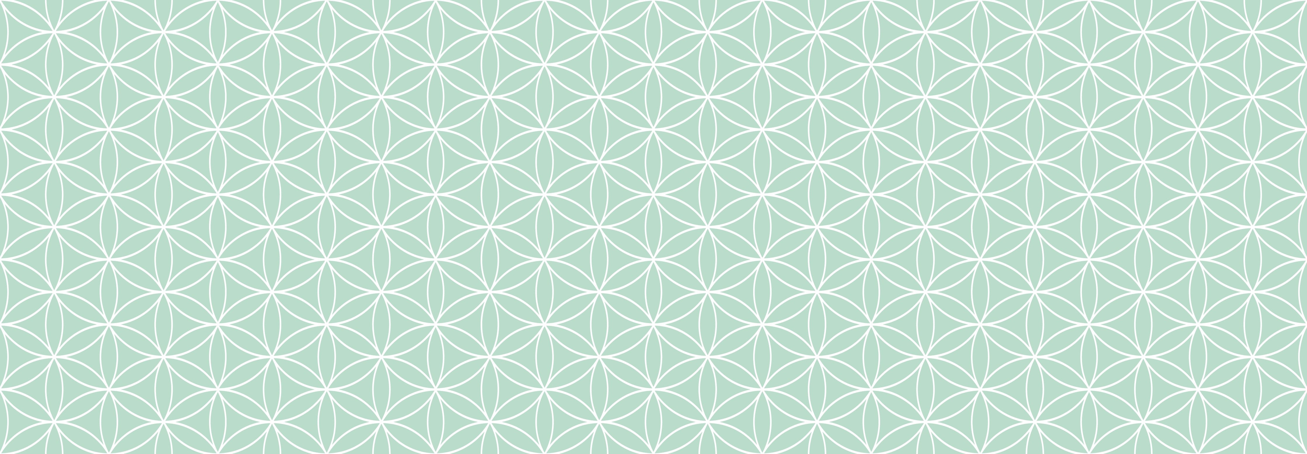 WC-Rückwand-Geometrisches Blütenmuster Mint Weiß