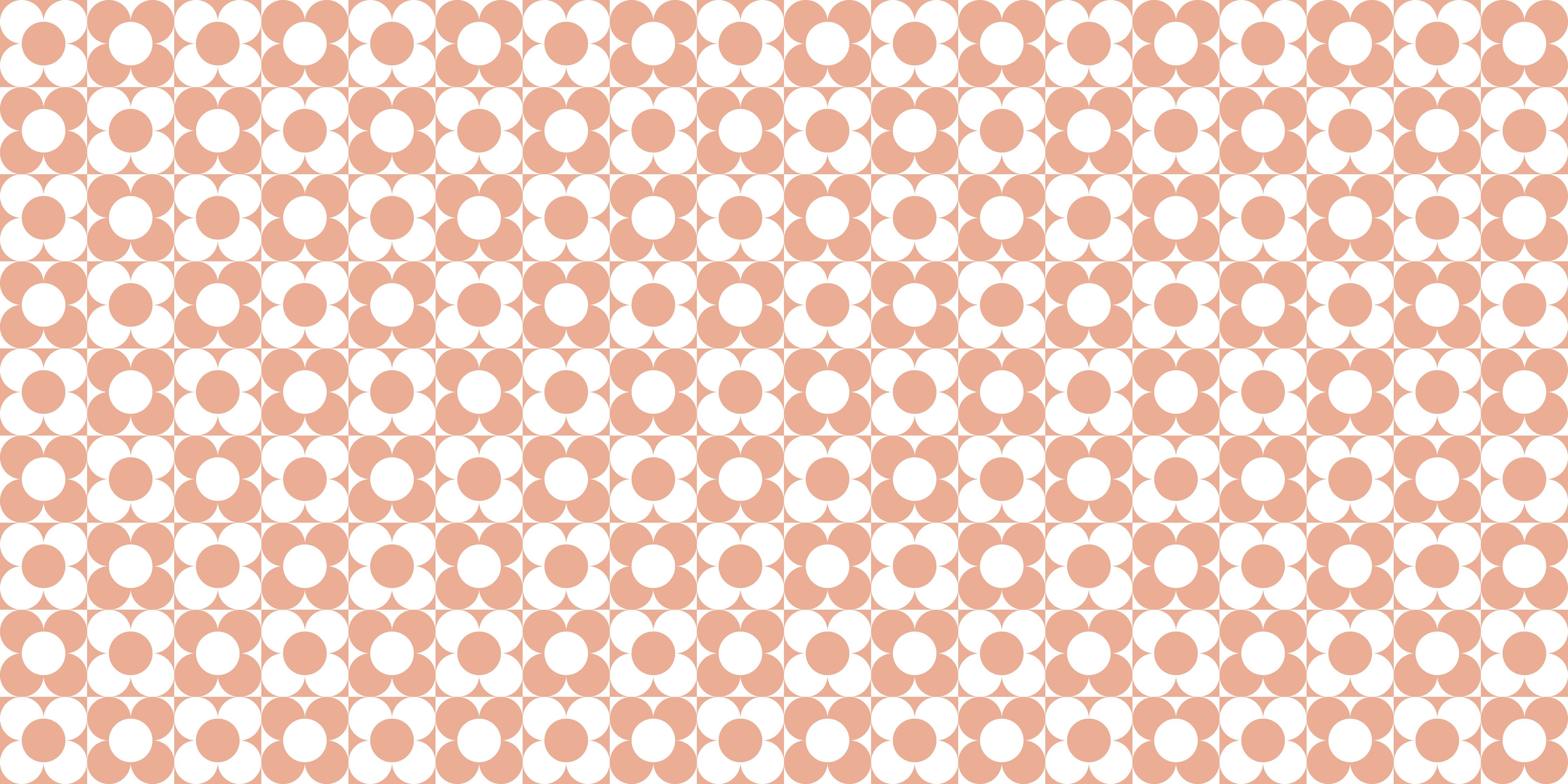 WC-Rückwand-Geometrisches Retro-Kreis Muster Orange Weiß