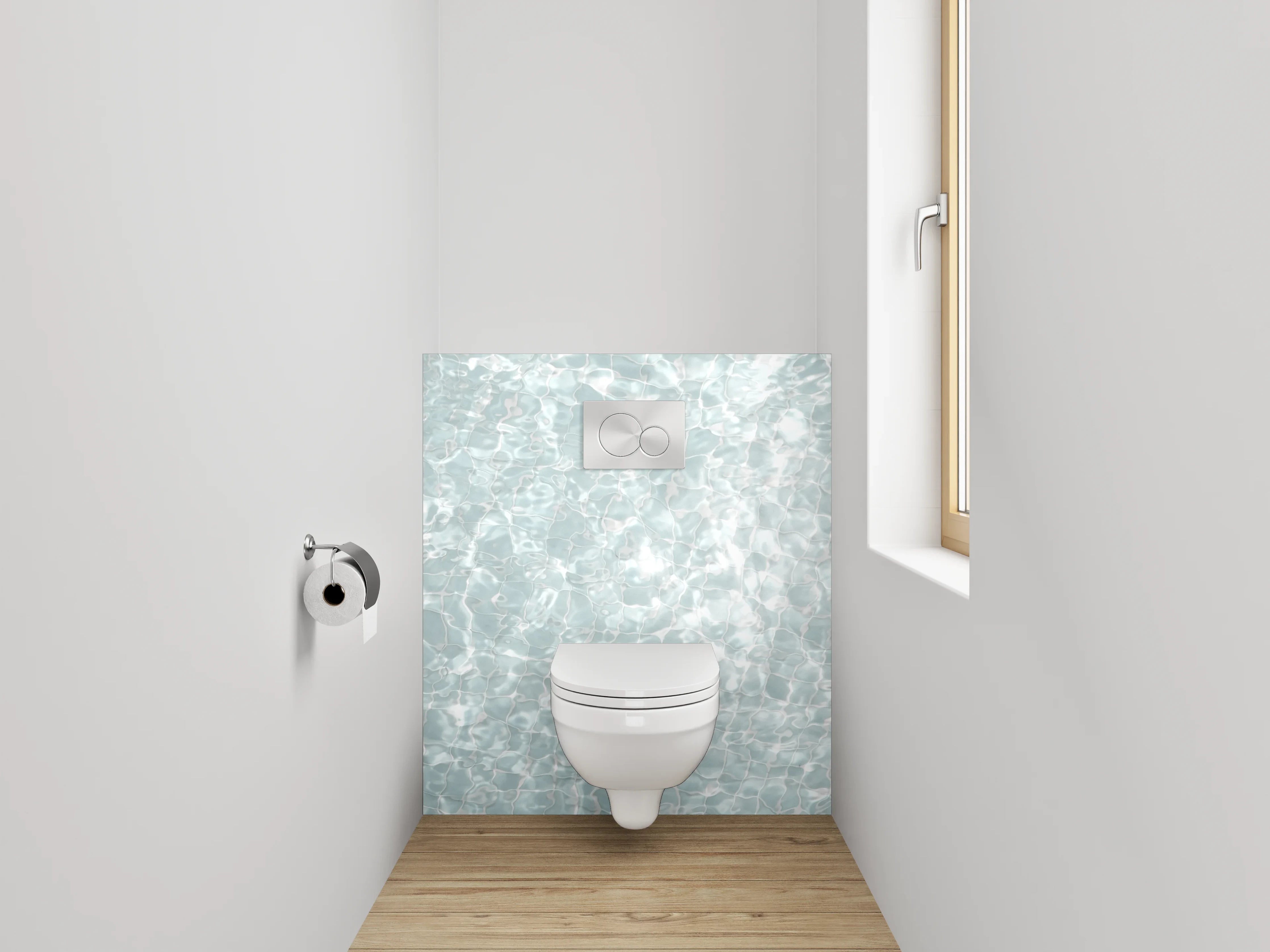 WC-Rückwand - Glitzerndes Wasser Lichtspiel Abstrakt