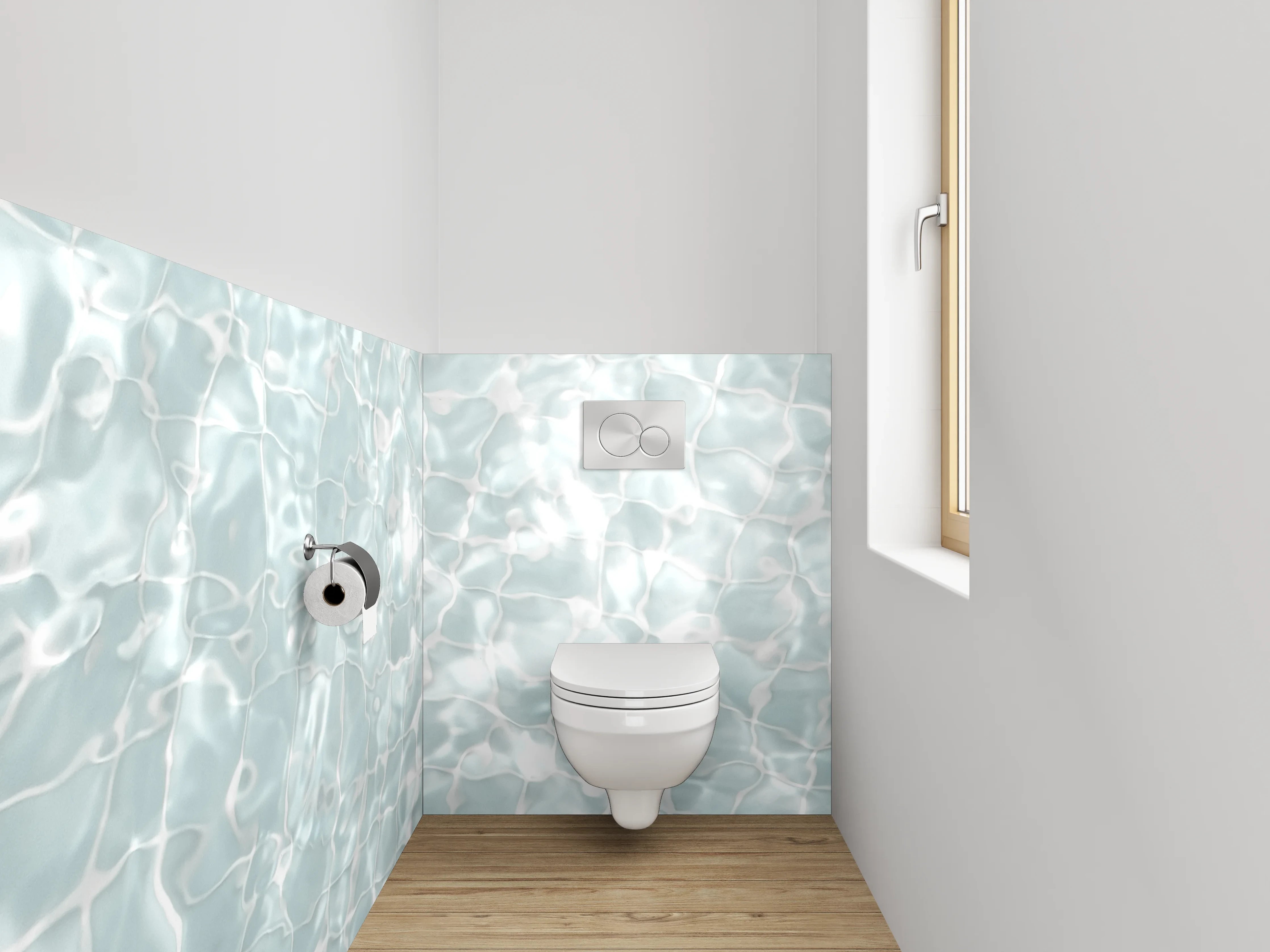 WC-Rückwand - Glitzerndes Wasser Lichtspiel Abstrakt