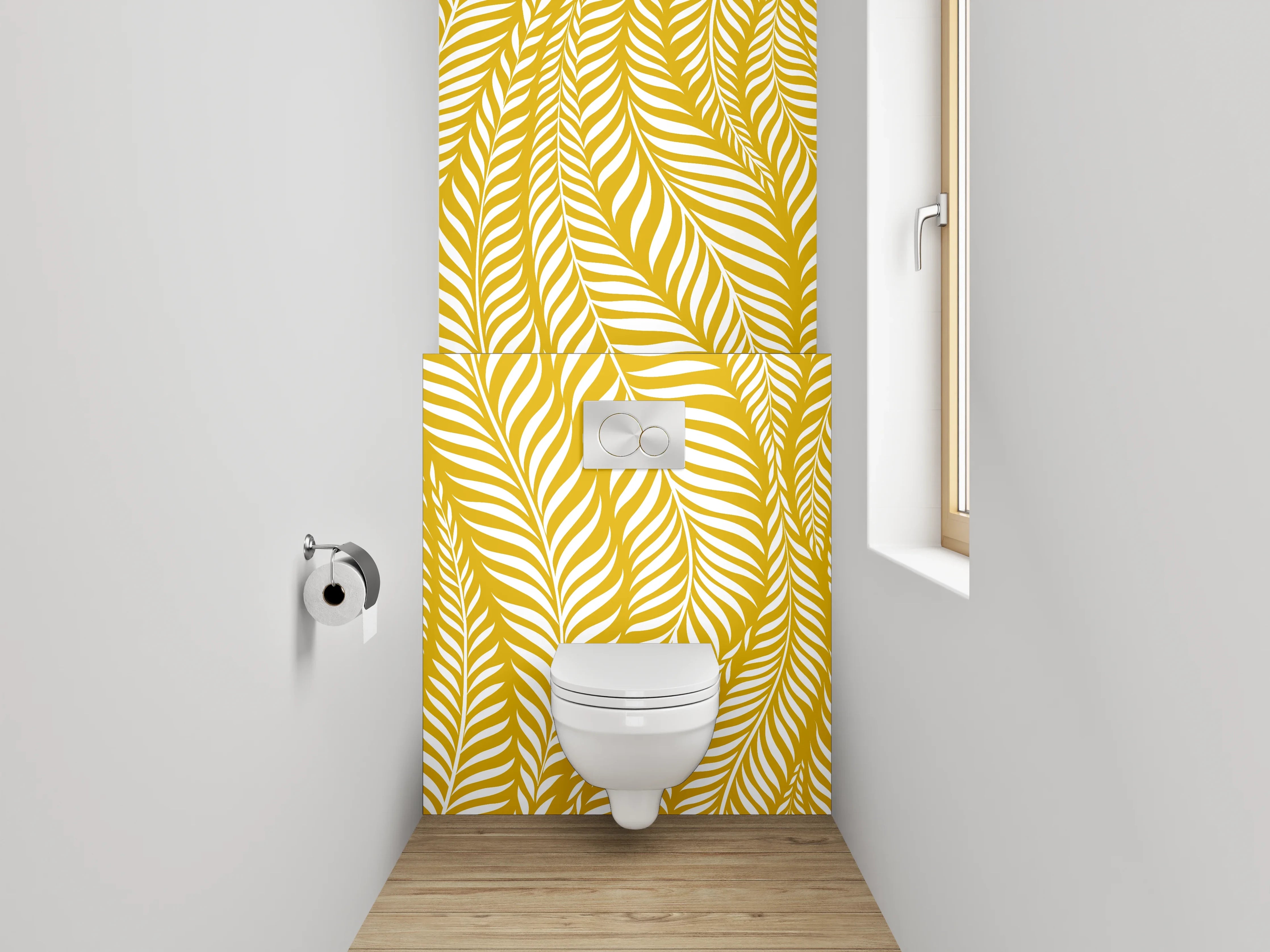 WC-Rückwand - Goldene Blätter Struktur Muster
