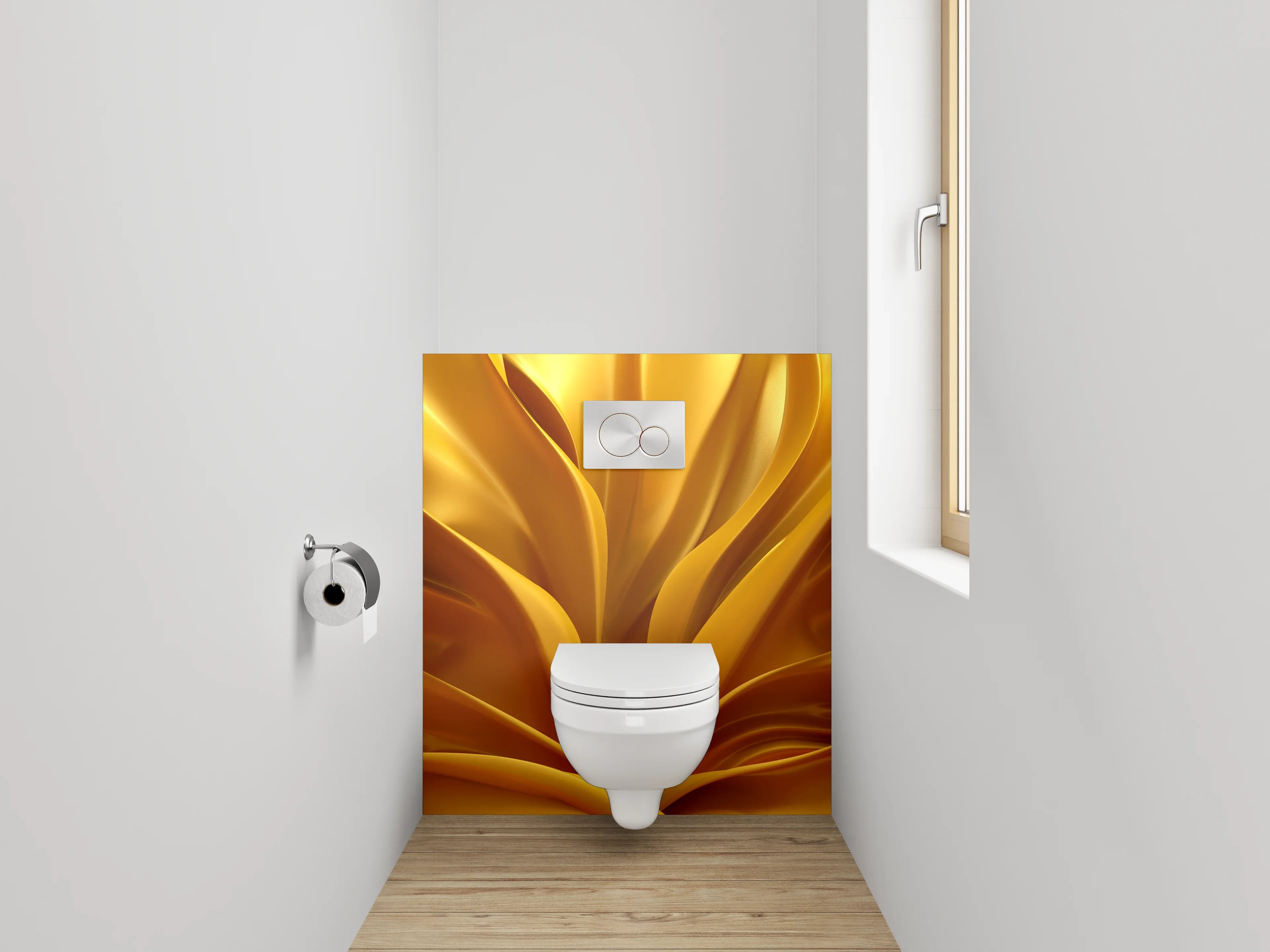WC-Rückwand - Goldene Blütenblätter Nahaufnahme