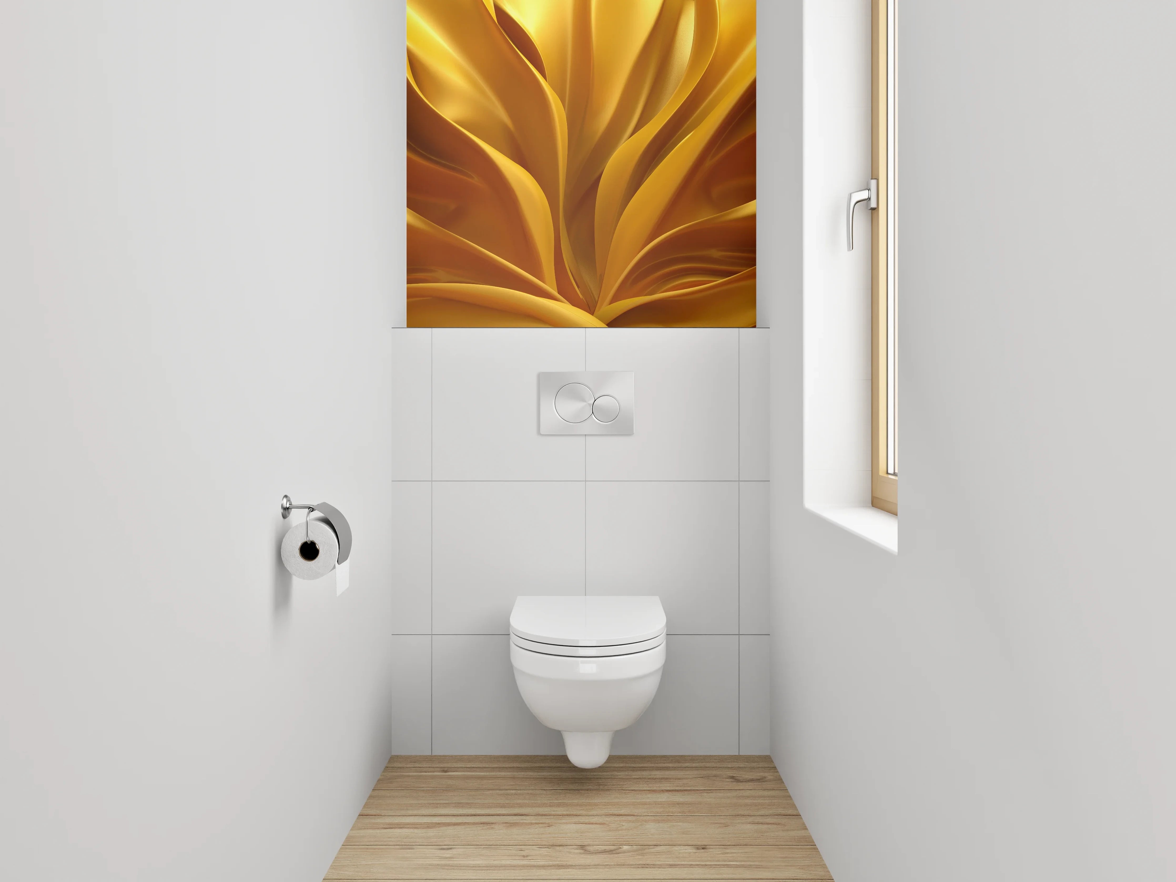 WC-Rückwand - Goldene Blütenblätter Nahaufnahme