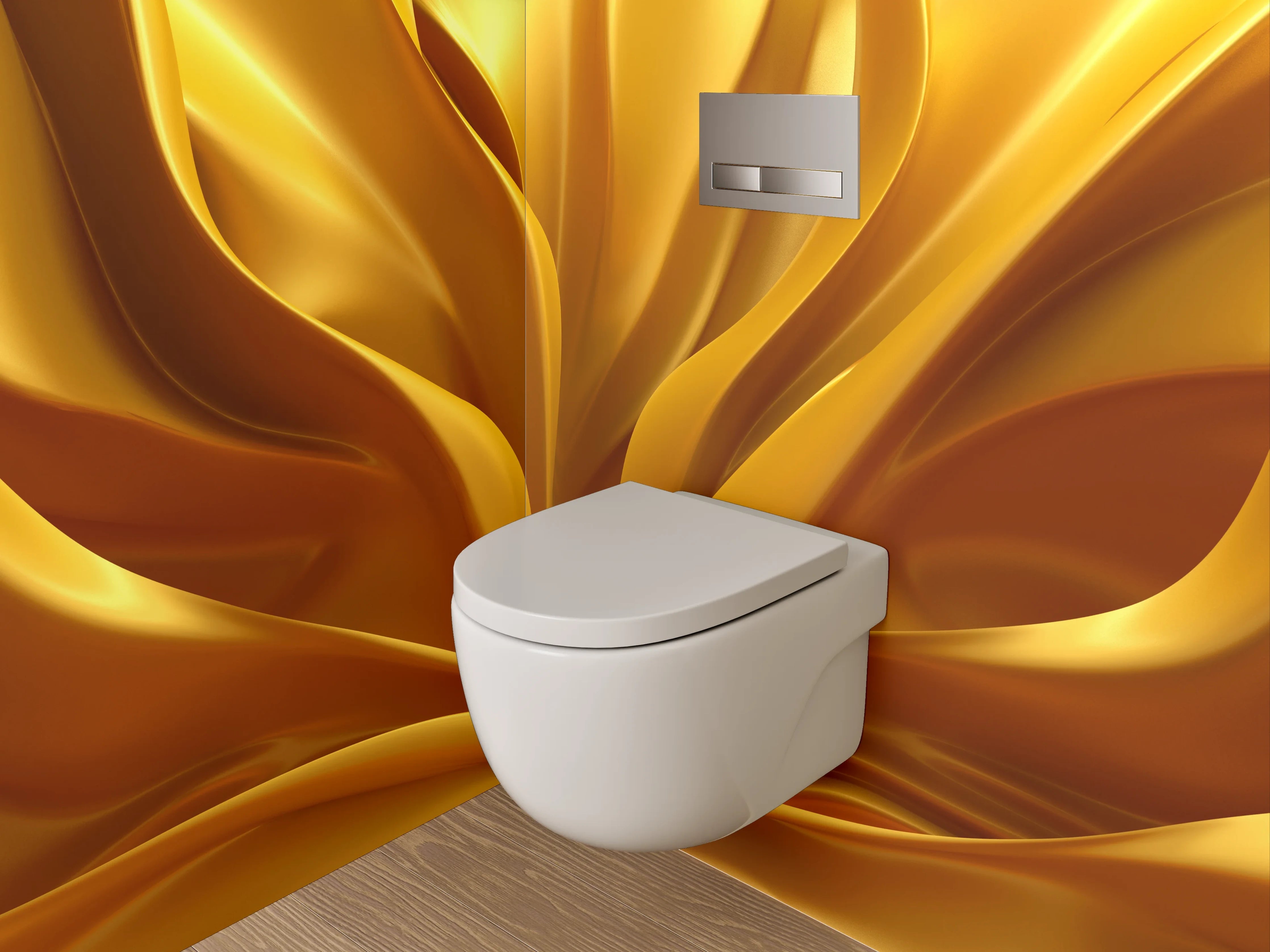 WC-Rückwand - Goldene Blütenblätter Nahaufnahme