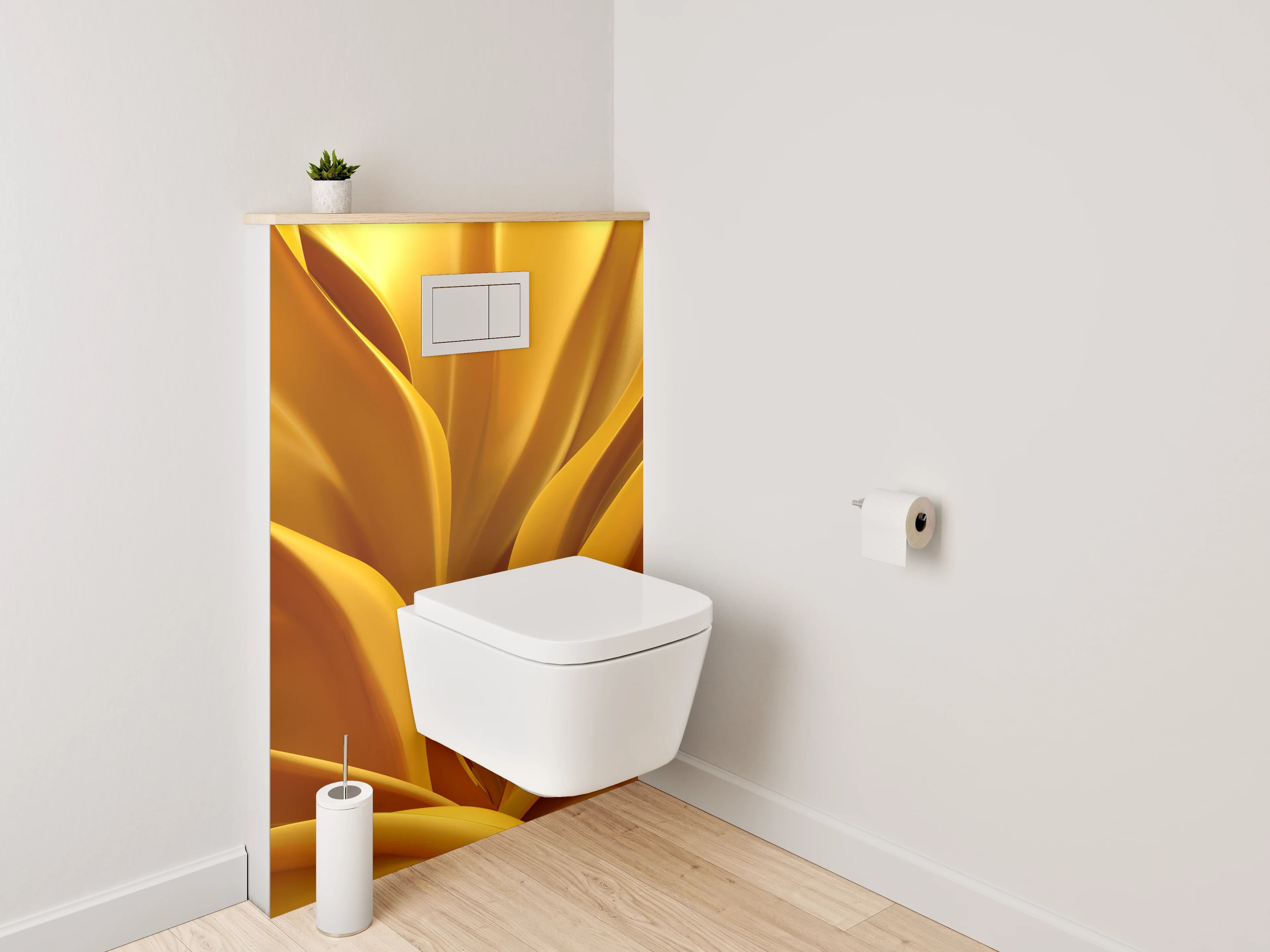 WC-Rückwand - Goldene Blütenblätter Nahaufnahme