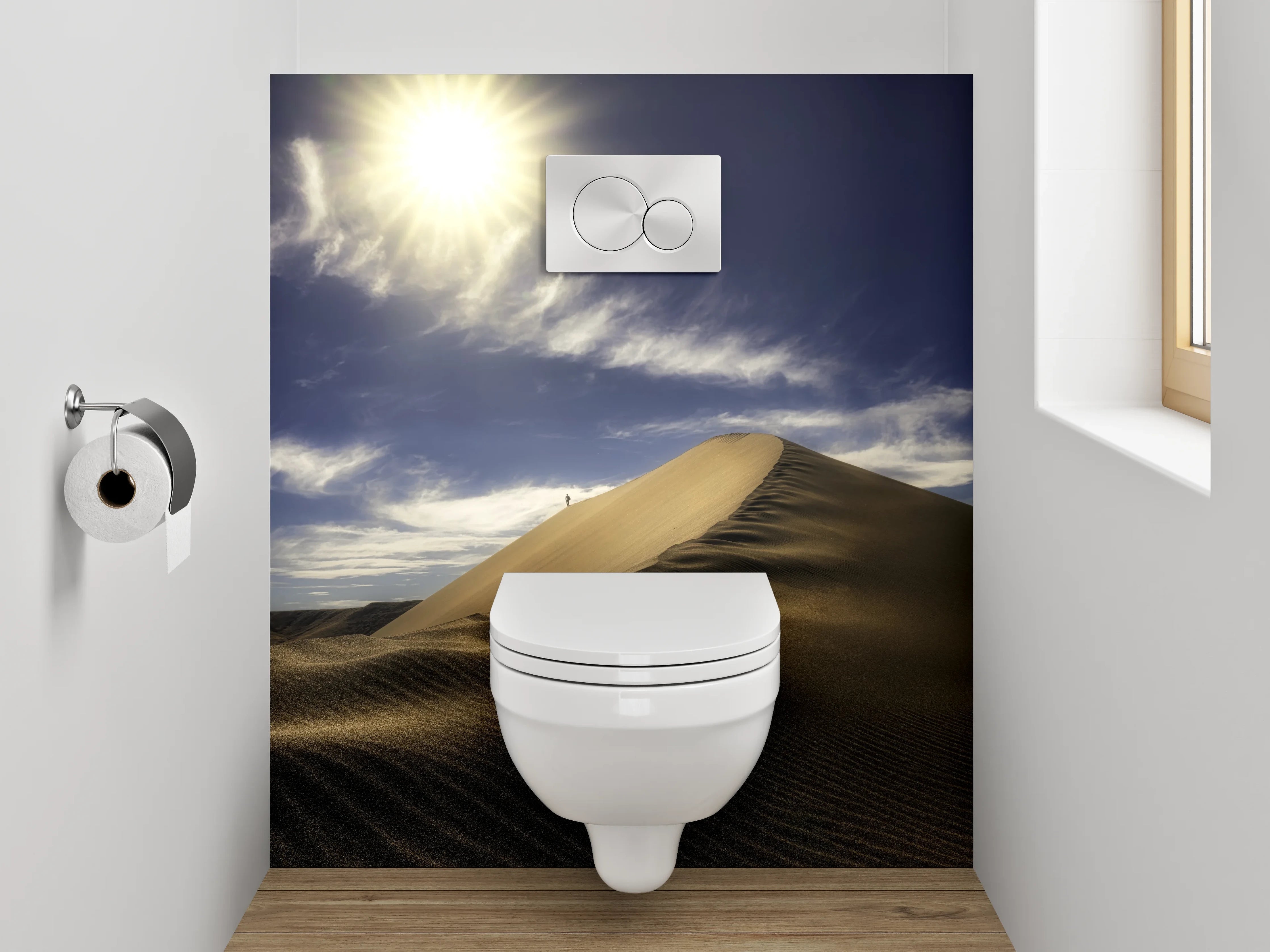WC-Rückwand - Goldene Dünenlandschaft in der Wüste